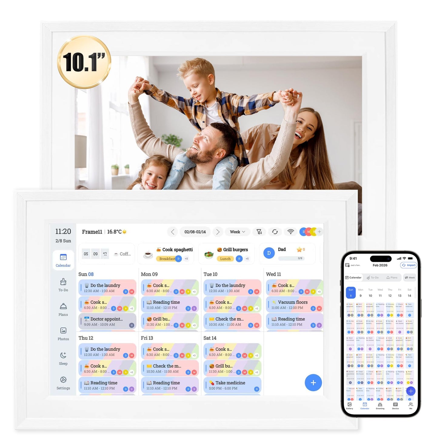 10.1-Inch Smart Digital Calendar, Interactive Touch Screen, HD Display, Wall-Mountable Family Organizer with Chore Chart, To-Do Lists & App Sync for Home & Office, Thoughtful Mother's Gift for Her