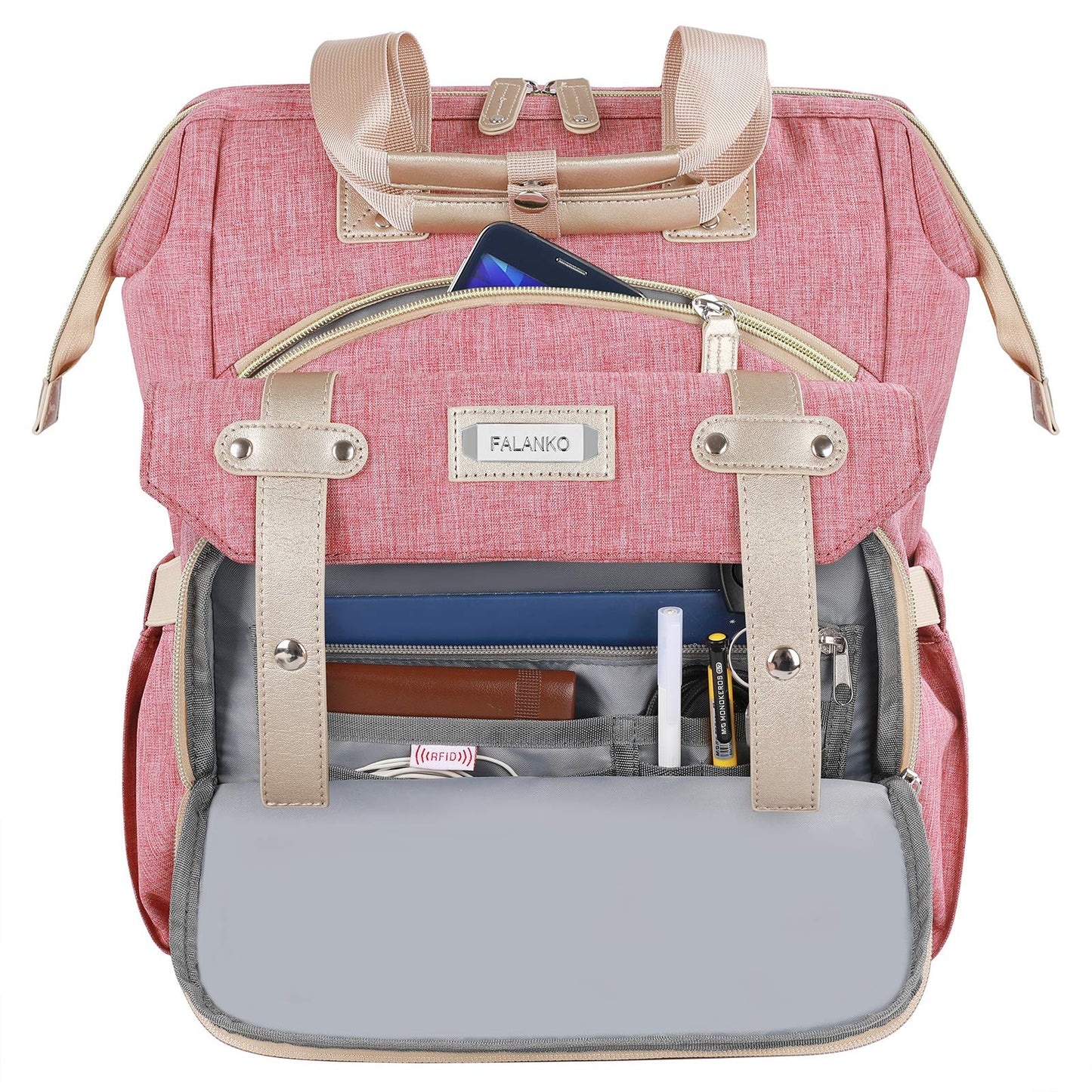 FALANKO Laptop Backpack for Women,Large Computer Backpack for 17 Inch Laptop, Water Resistant Teacher work nurse Doctor Bookbag