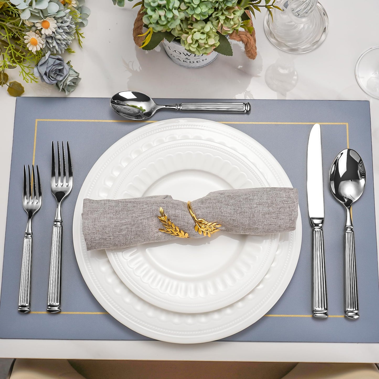 20-Piece 18/10 Stainless Steel Forged Flatware Set Heavy Duty Silverware for 4, Thick Handle, Ideal for Gift