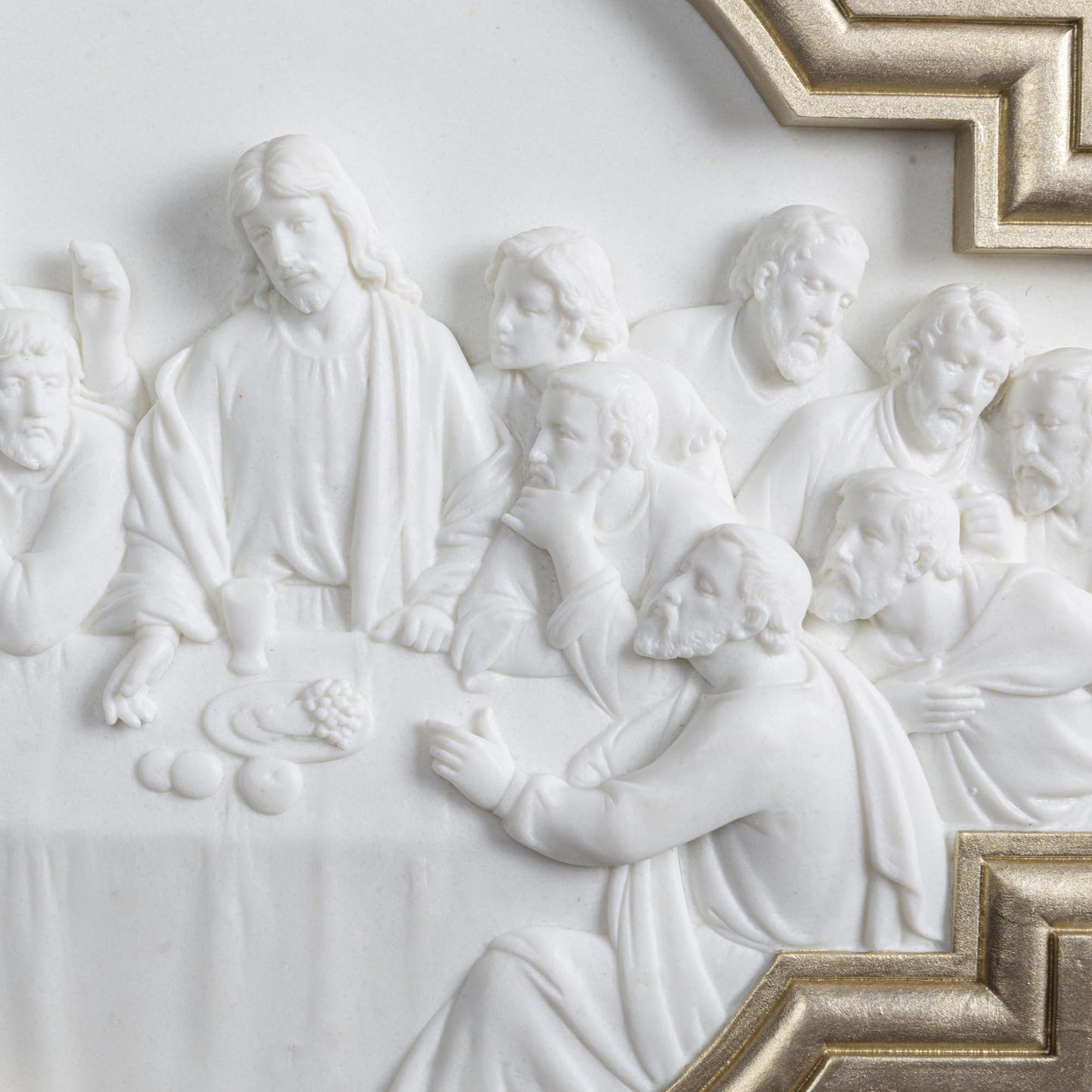ShineOnAngel The Last Supper Wall Sculpture Gold Framed Relief Wall Art Leonardo da Vinci Relief Last Supper Wall Decor for Dining Room 12.5inch Long Modern Home Regilous Gifts Jesus relief sculpture