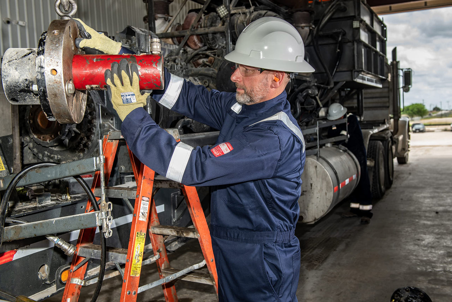 Portwest FR94 Bizflame Fire Resistant Coverall with FR Reflective Tape ASTM NFPA, Navy, X Large