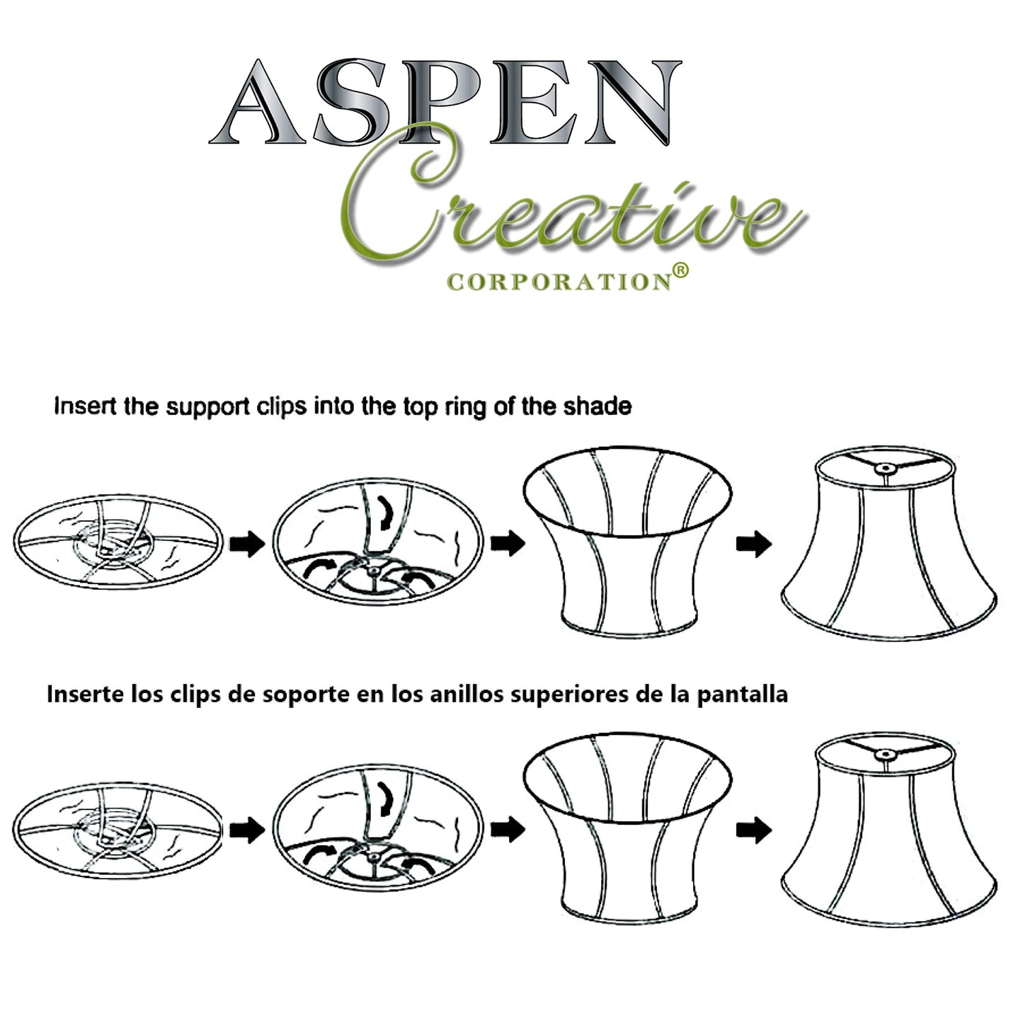 Aspen Creative 38001A Collapsible Traditional Handsewn Bell Shape Spider Construction Lamp Shade in Wheat, 9" Top x 18" Bottom x 13" Slant Height