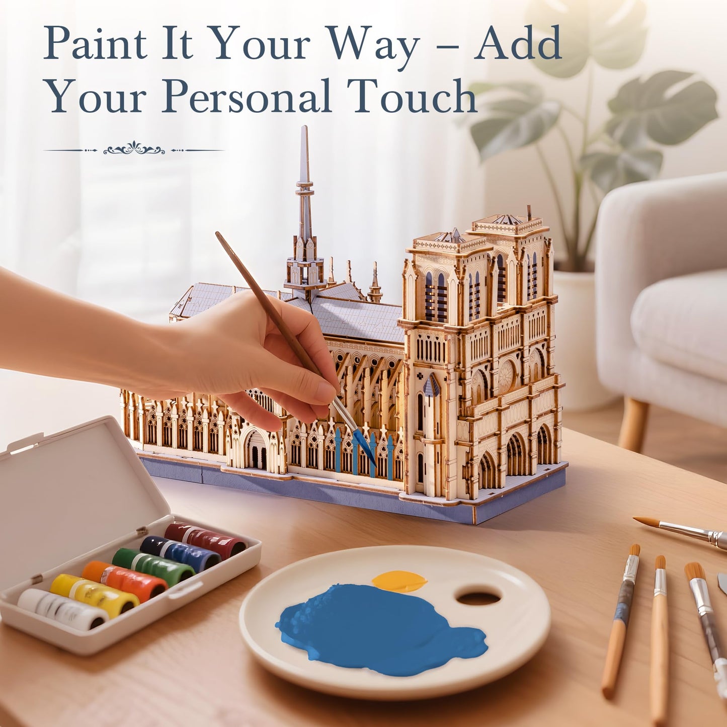 3D Wooden Puzzle for Adults — Paris Cathedral Model Building Sets, DIY Craft Kits, Unique Gift and Home Decor for Architecture Enthusiast (330PCS)