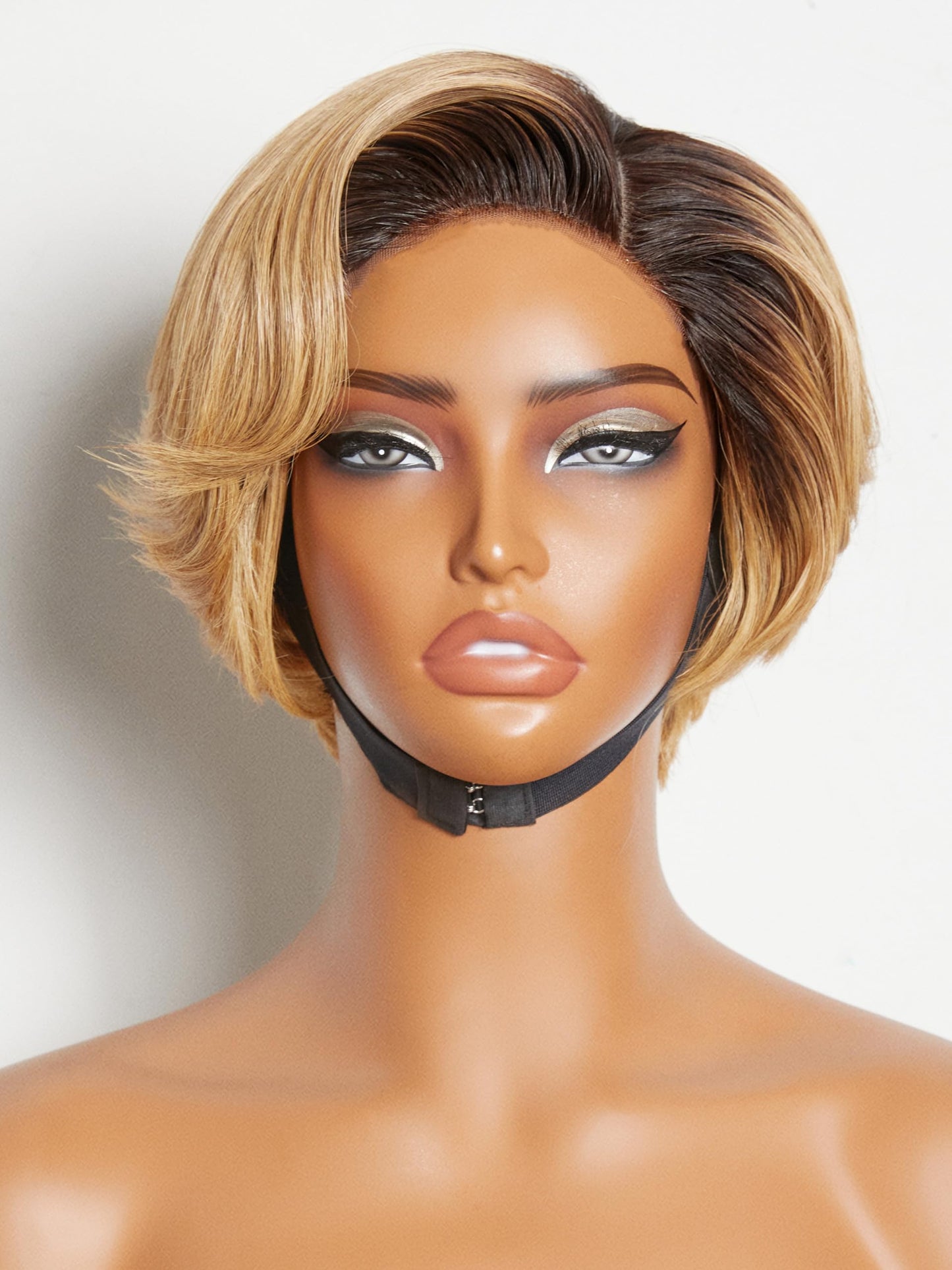 LUVME Ombre Blonde 4x4 Bob Wig Human Hair Glueless Wigs Human Hair Pre Plucked Pre Cut 6 inch Lace Front Glueless Wigs Human Hair 180% Density Short Bob Wigs for Women