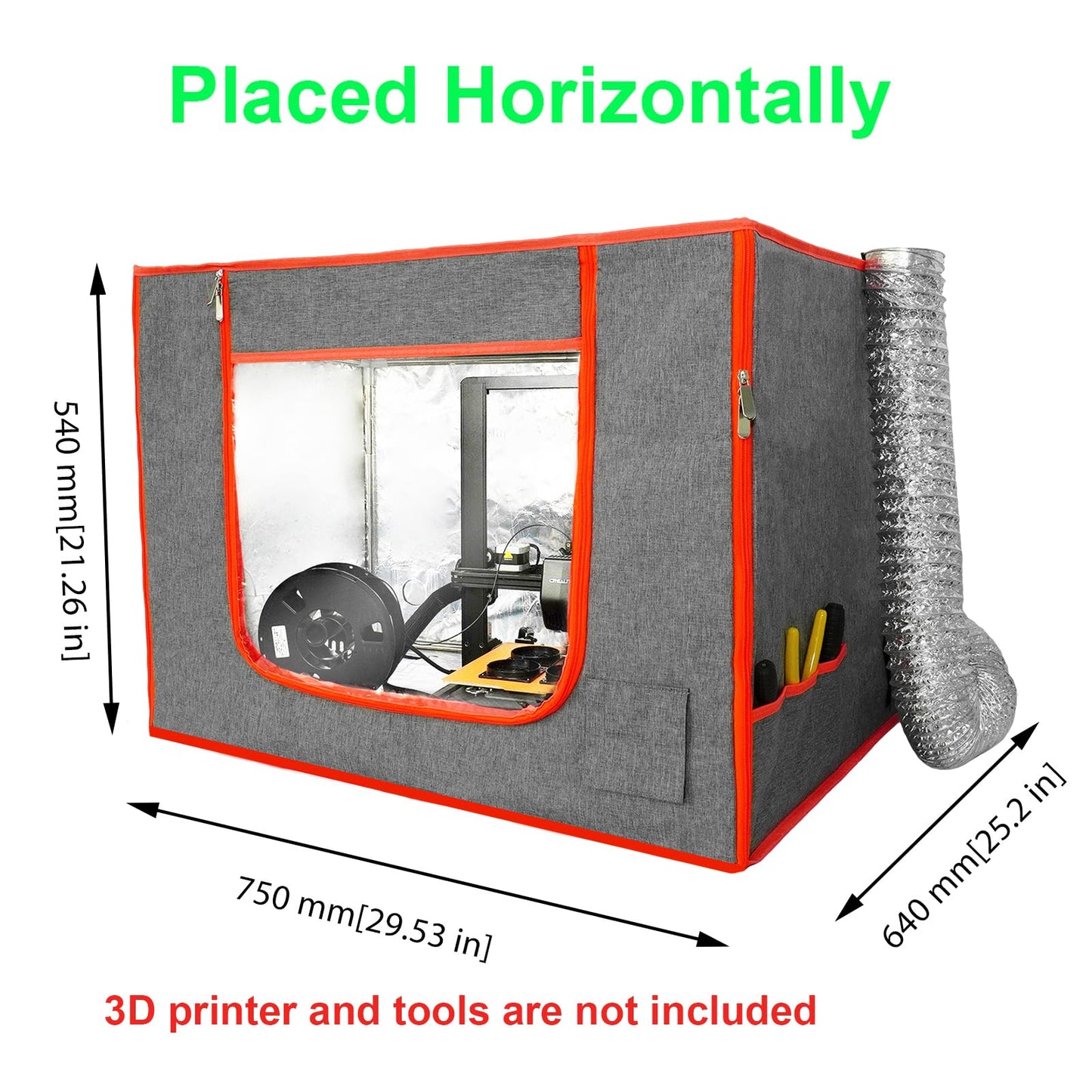 Dual-Placement Resin 3D Printer Enclosure Cover Tent with Adjustable Ventilation Exhaust Fan kit Compatible with Creality Anycubic Elegoo Series Mars 5 Ultra, Photon Mono 4 Resin UV 3D Printer