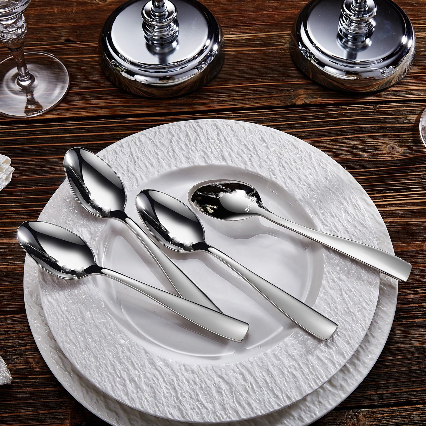 KEAWELL Premium 20/45/65 Piece Louis Silverware Set, 18/10 Stainless Steel, Service for 4/8/12, Fine Flatware Set, Dishwasher Safe (20)