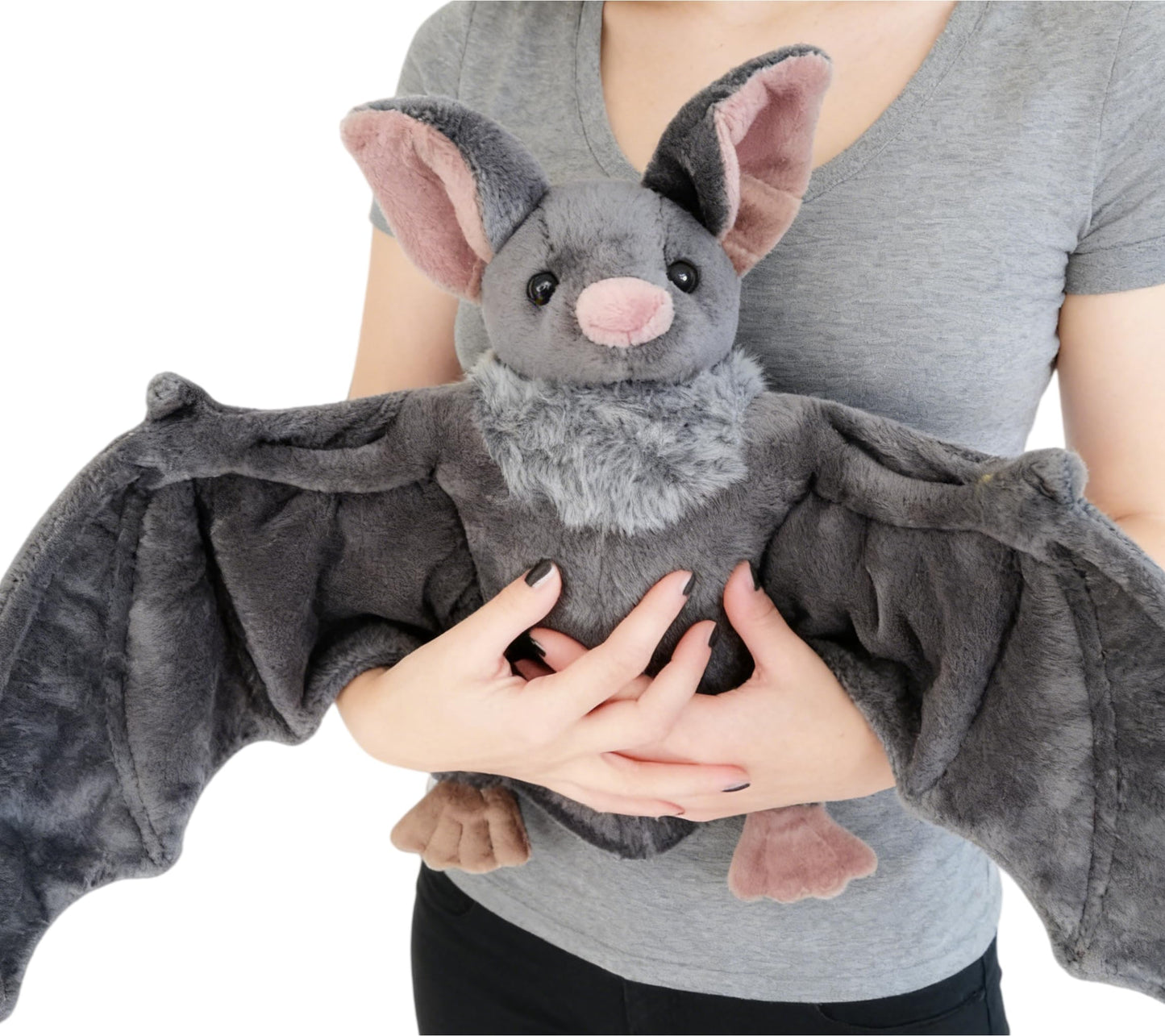 MKTRGOE 22" Large Goth Bat Plush Toy, Realistic Lifelike Stuffed Animal, Soft Huggable Gothic Bat Plush for Halloween Christmas Decor