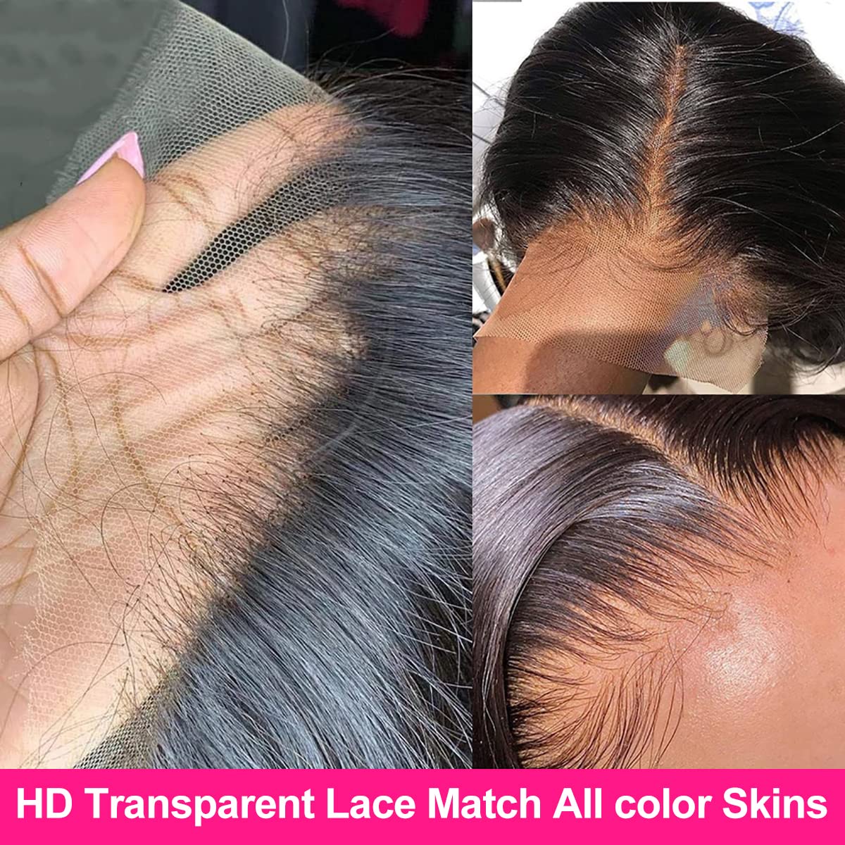 JUBOTIN 30 Inch 13x6 HD Lace Front Wigs Human Hair Straight 13x6 Pre Plucked Lace Front Wigs for Black Women Glueless 13x6 Lace Front Wigs 180% Density Straight Human Hair Wigs with Baby Hair