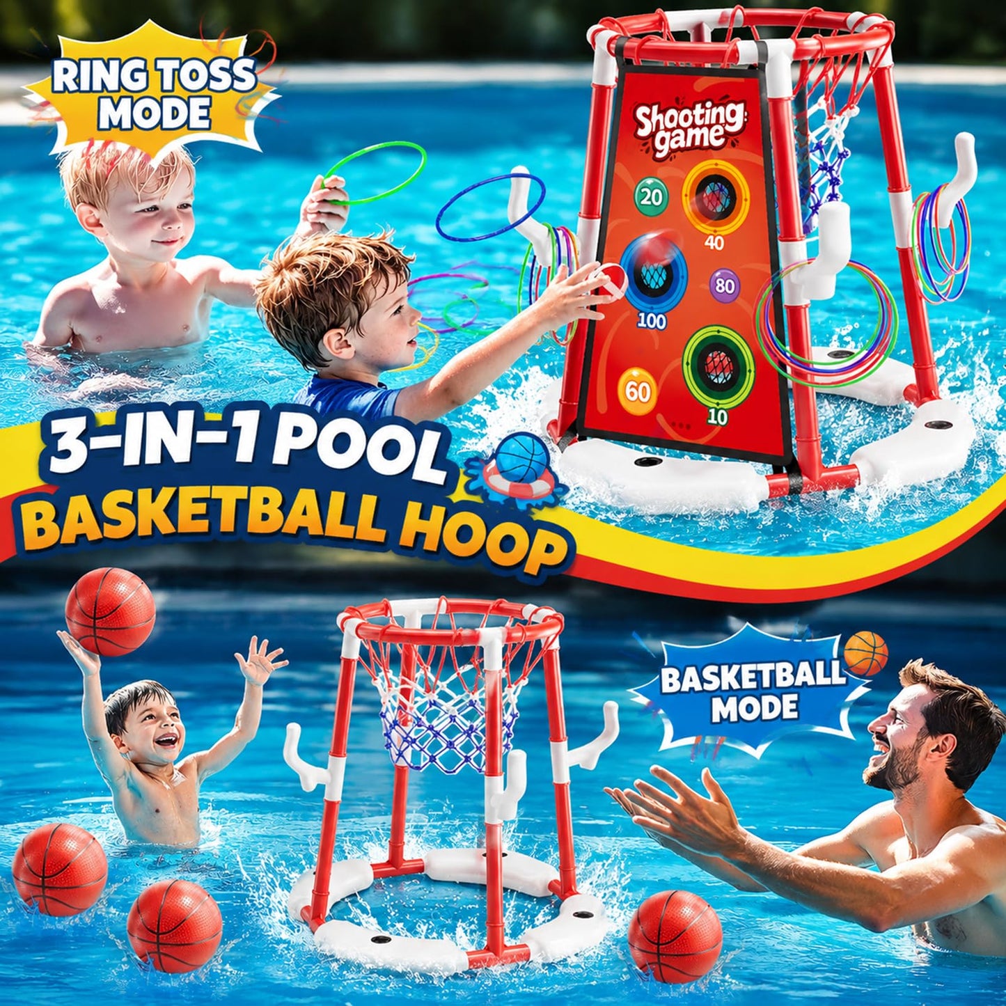 Water Basketball Hoop (red)
