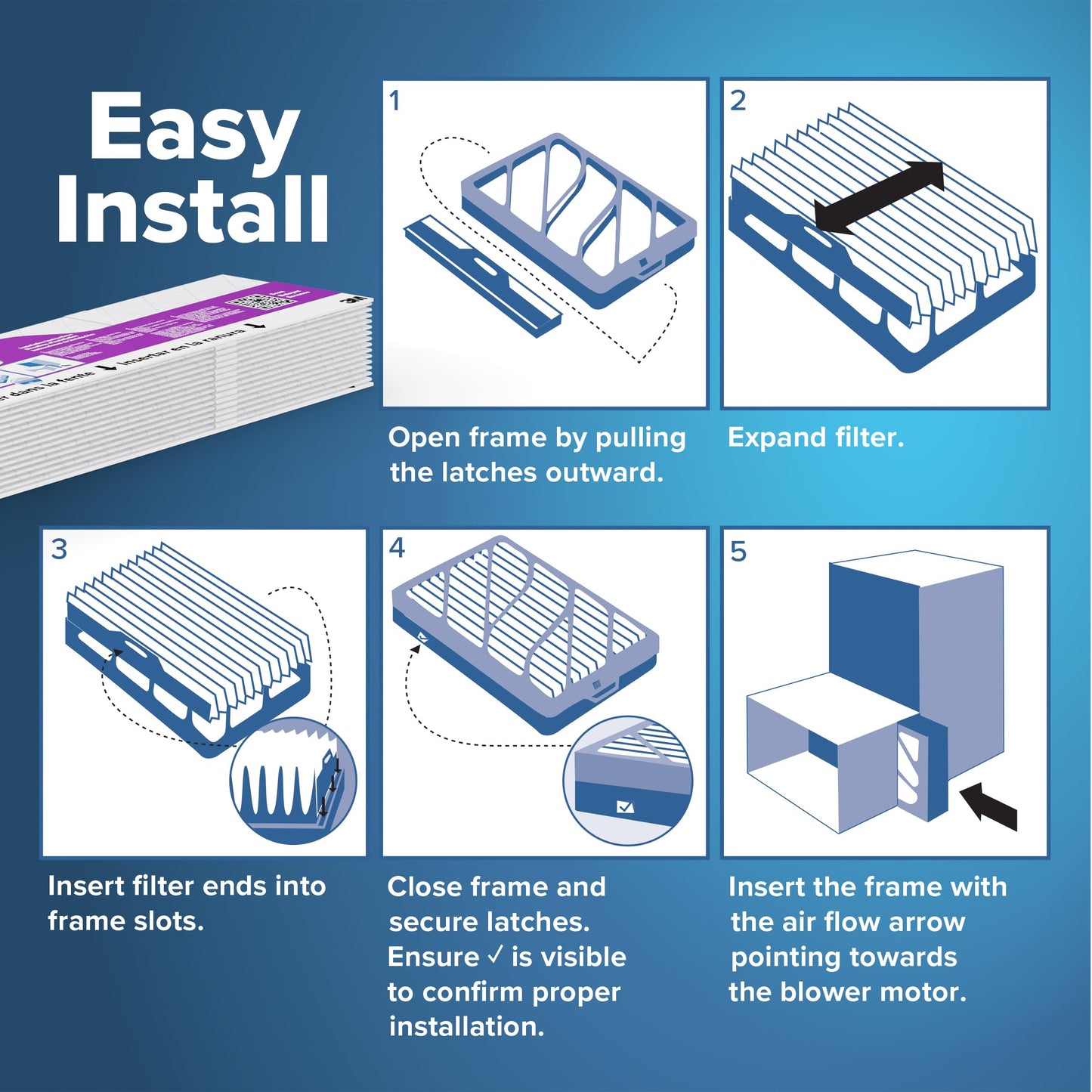 Filtrete 20x25x4 Refillable Air Filter Starter Kit, MPR 1550, MERV 12, 1 Reusable Air Filter Frame & 2 Air Filters, Fits Honeywell & Lennox, Allergen Bacteria & Virus, Actual size 19.88 x 24.62 x 4.25