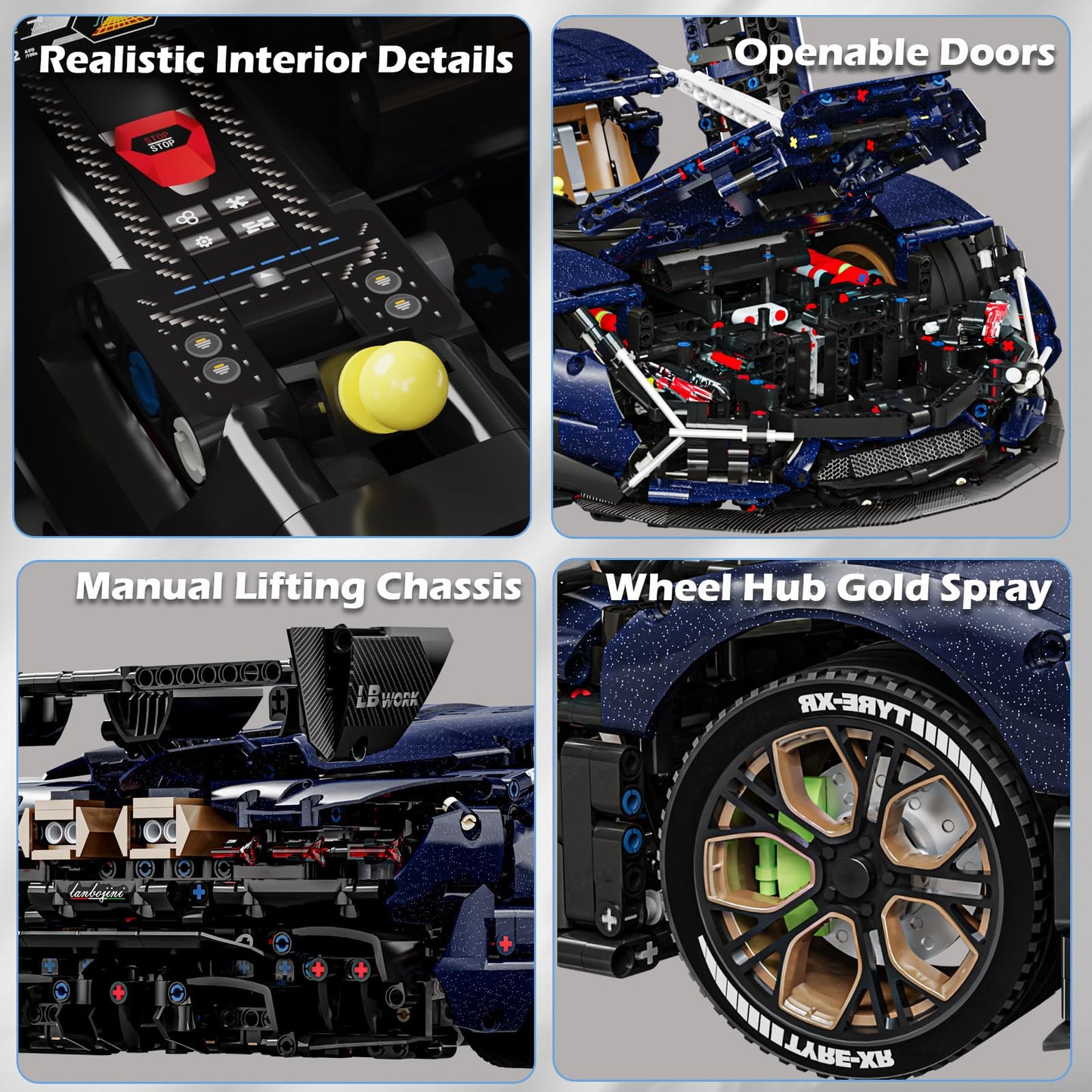 Lamb AVENTTAOR Super Car Building Toys - 1:8 Model Building Blocks Challenging Race Car Sets Toy Gifts Compatible With Lego Technic for Adults (4260pcs)