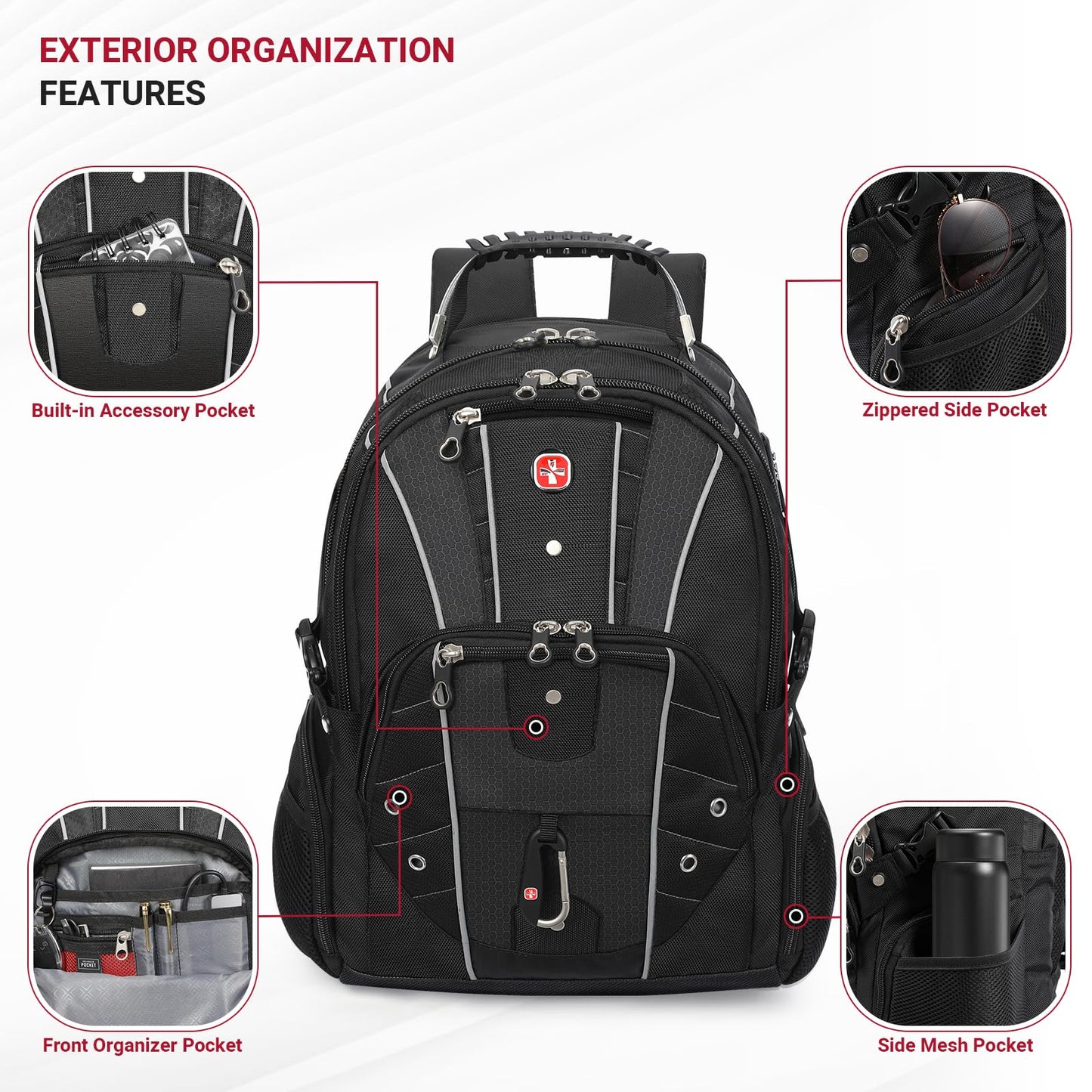 star cloud Business Travel Laptop Backpack 17 Inch, USB Type-C Charging Carry On Backpack with Anti-Theft Lock, Large Capacity Multi-Compartment Tech Backpack for Work, Commute & Travel