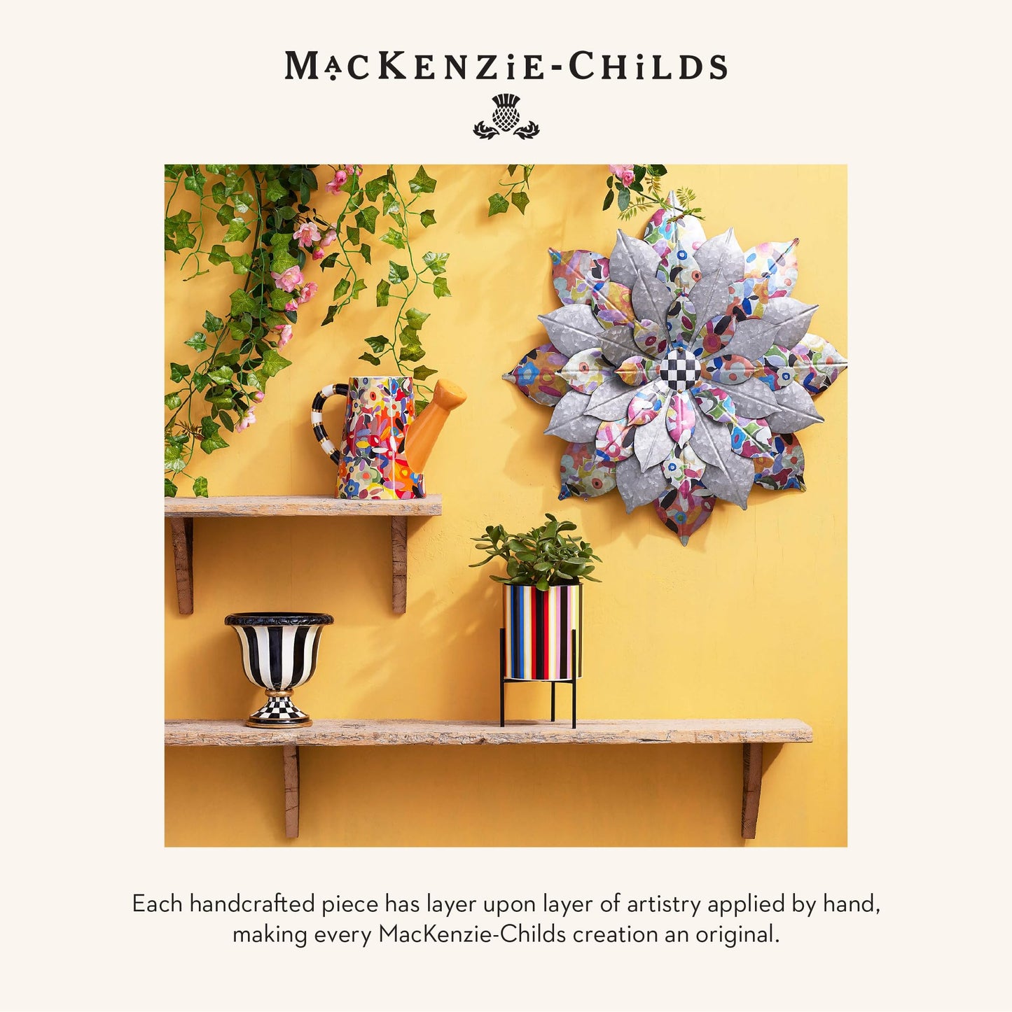 MACKENZIE-CHILDS Wallflower, Hanging Floral Wall Decor, Small