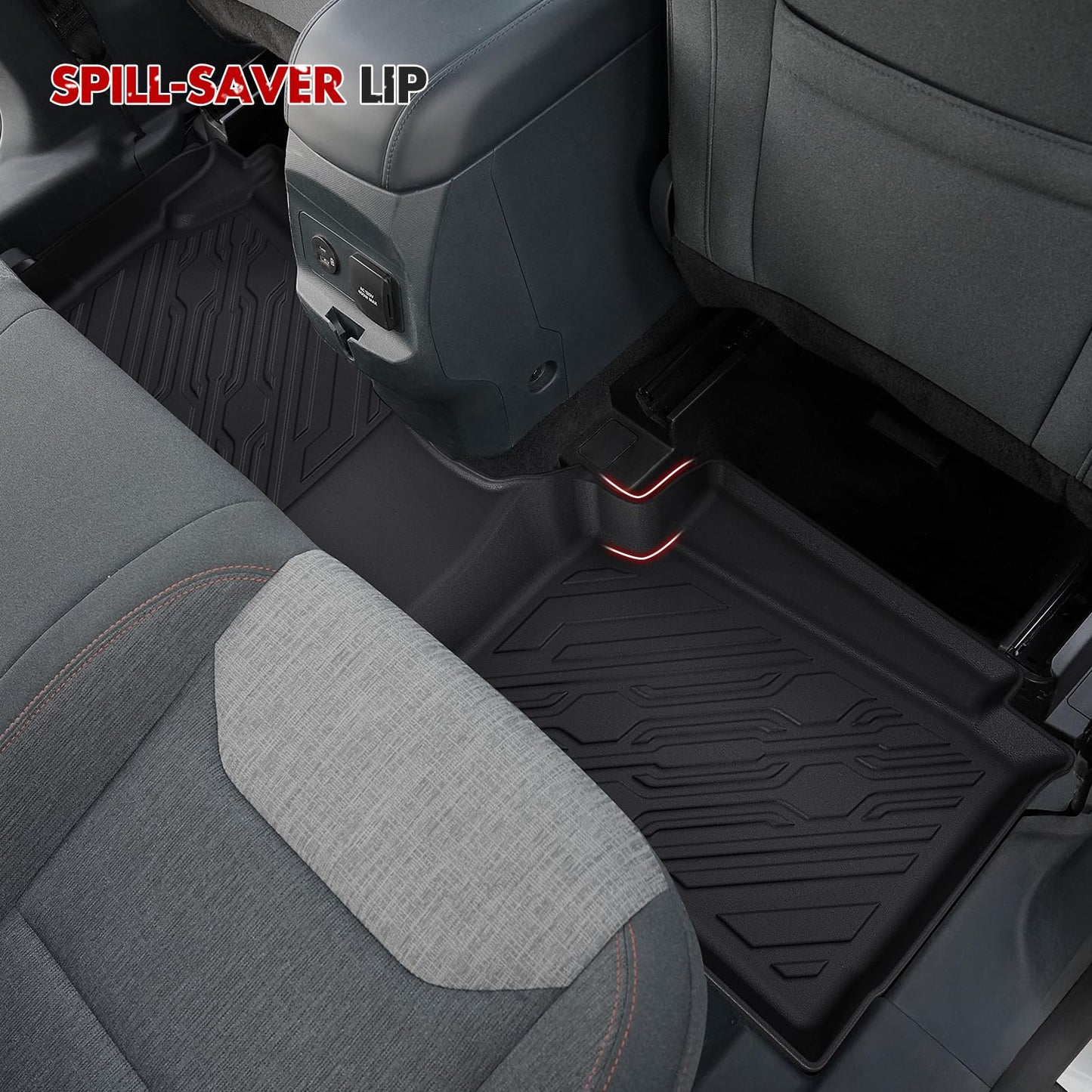 Mabett Floor Mats with Door Sill Protectors for Ford Maverick Hybrid Accessories 2025 2024 2023 2022, All-Weather TPE Liner Mat Custom Fit Maverick Hybrid Model(NOT fit Gasoline)