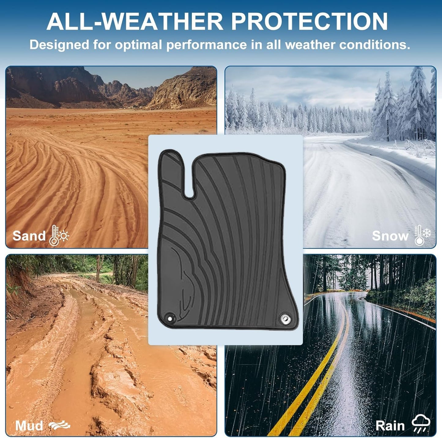 San Auto Car Floor Mats for Mercedes Benz CLA 250 (2014-2019) & GLA 250 (2015-2020), Custom Fit A Class 2012-2019, B Class 2013-2019 Floor Liner Black All Weather Rubber Mats Heavy Duty Odorless