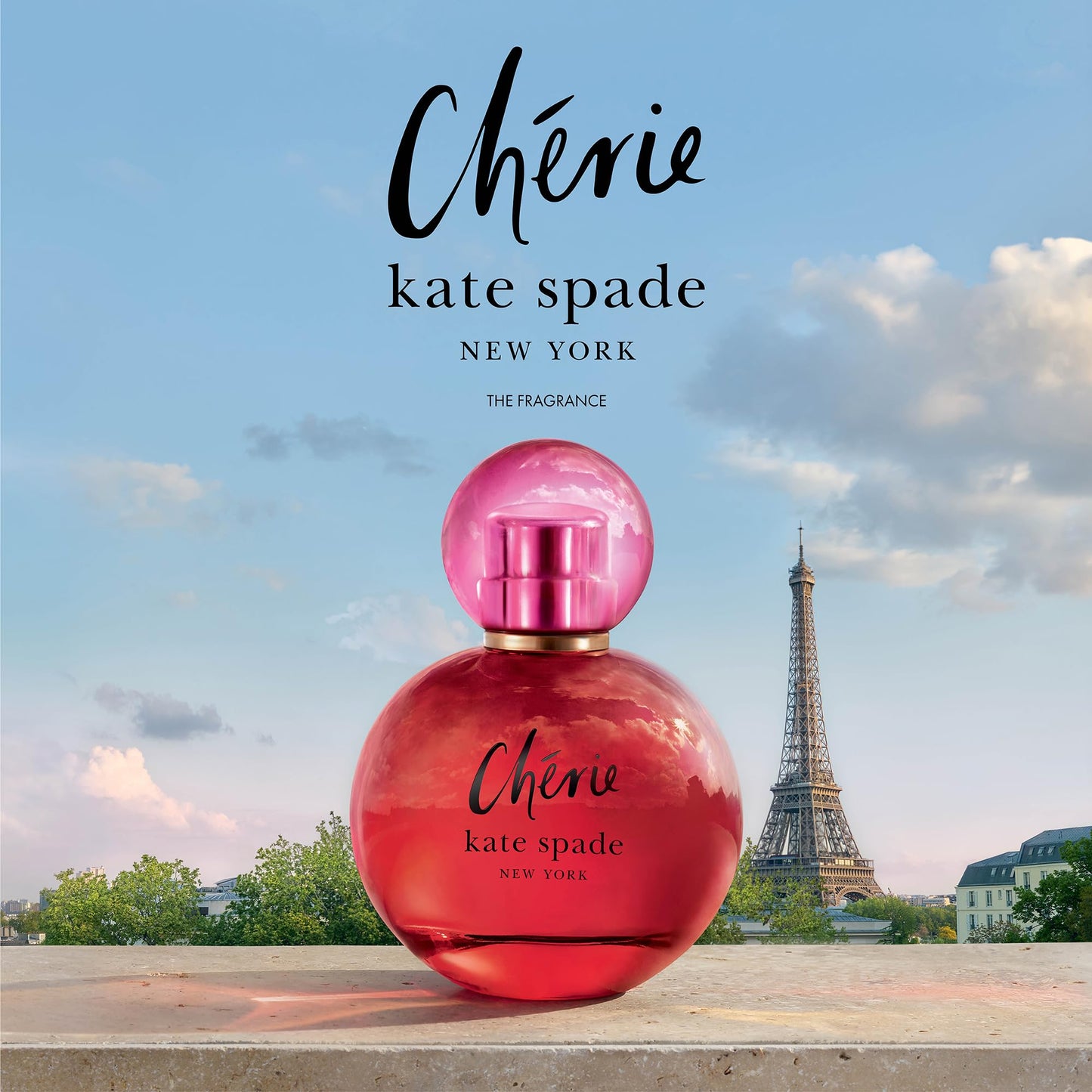 kate spade new york Cherie Eau De Parfum - Long Lasting Fragrance with notes of Raspberry, Sweet Pea, and Jasmine - Sweet & Musky - 3.3 fl. oz.