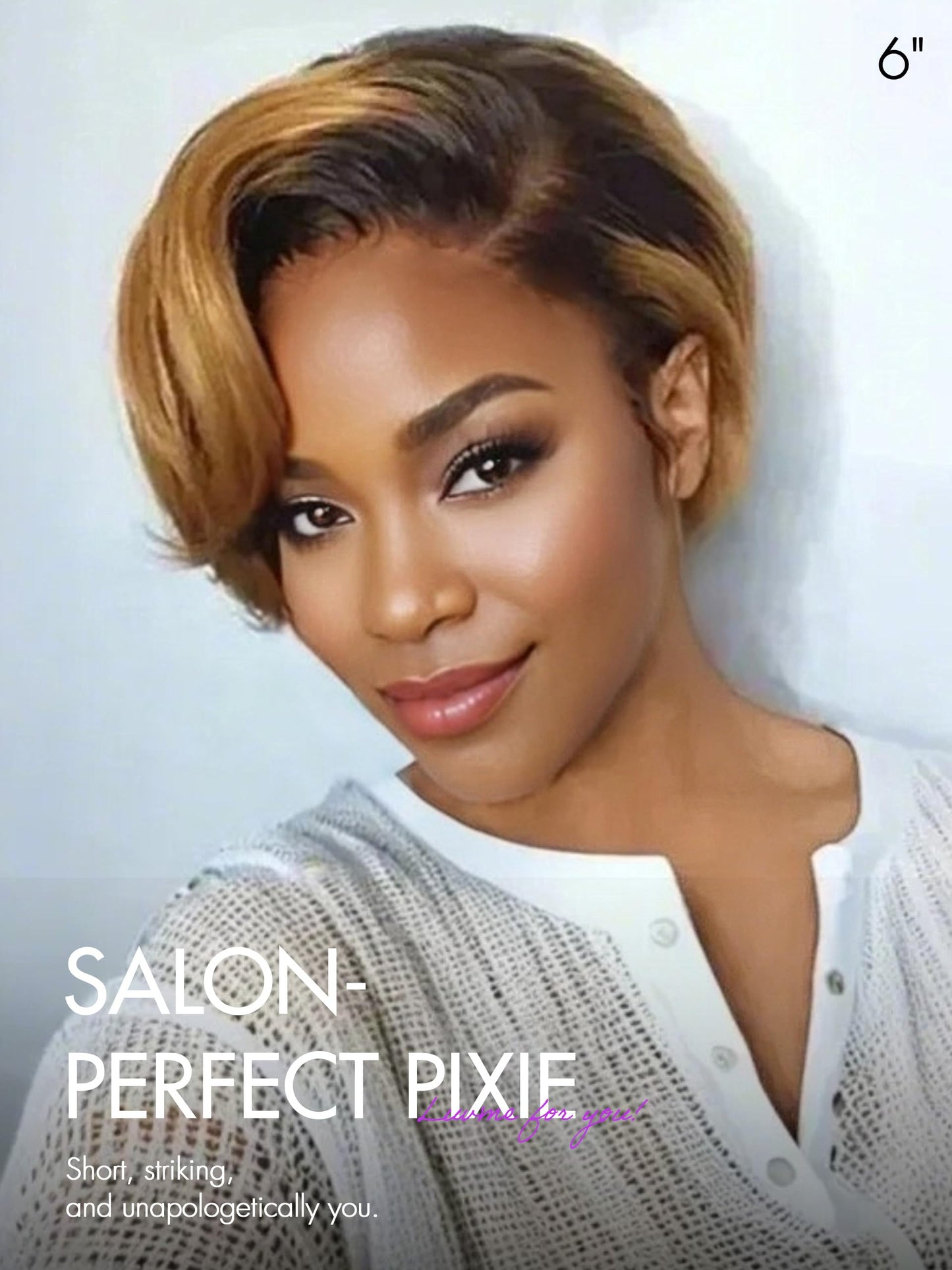 LUVME Ombre Blonde 4x4 Bob Wig Human Hair Glueless Wigs Human Hair Pre Plucked Pre Cut 6 inch Lace Front Glueless Wigs Human Hair 180% Density Short Bob Wigs for Women