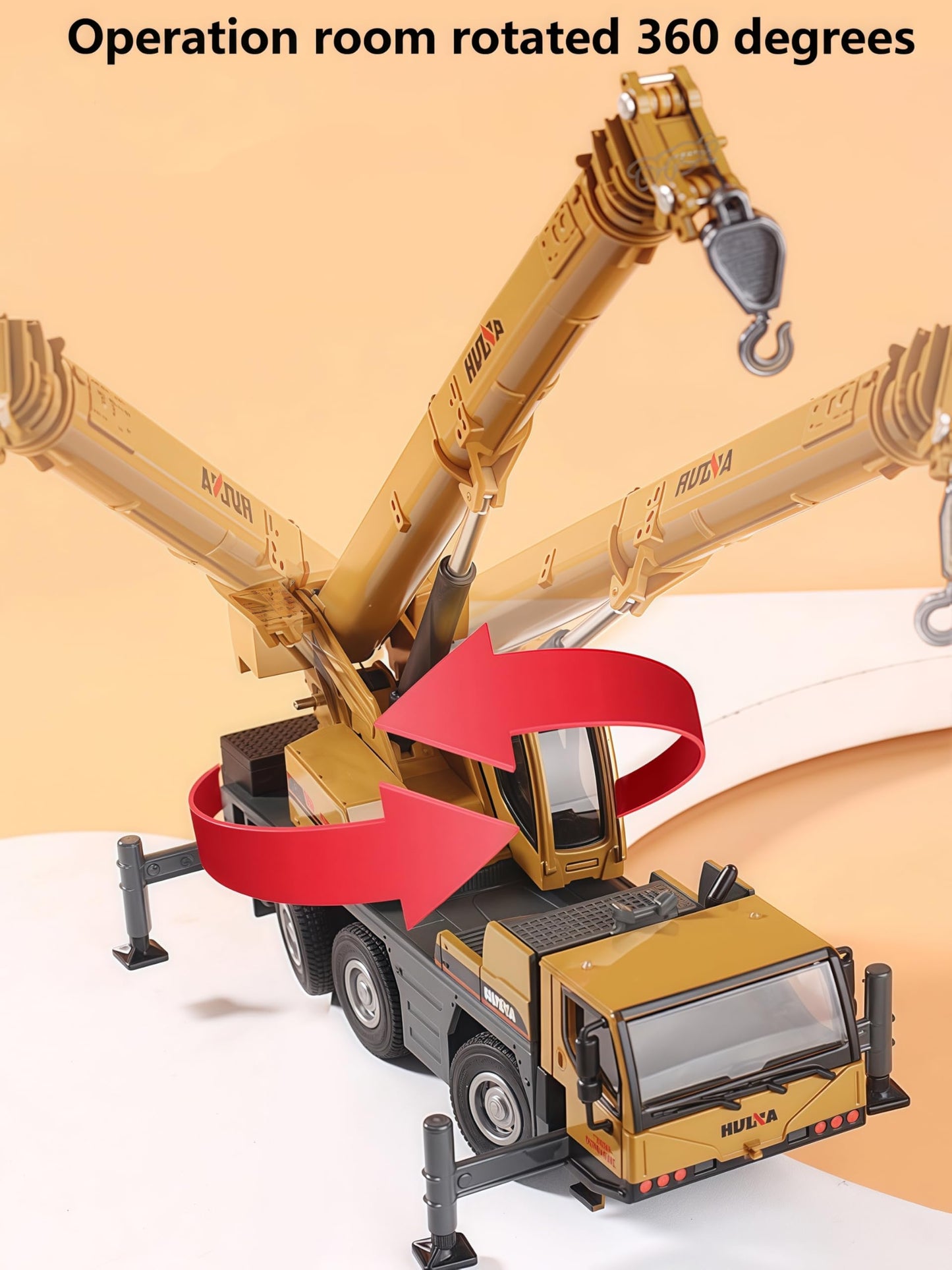 Gemini&Genius 1/50 Scale Auto Crane Toys, Mobile Crane Truck Construction Vehicle, Alloy Boom Truck Engineering Car Models, Great Gifts, Collection, Cake Topper, Room Decoration for Kids