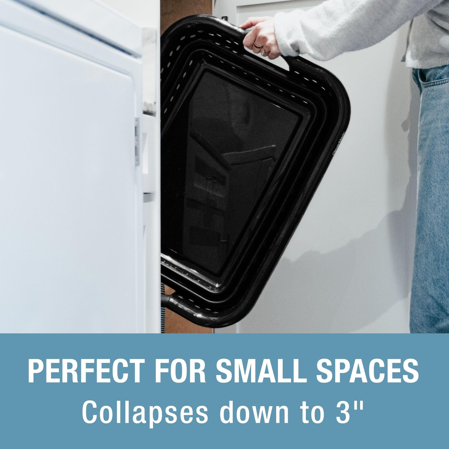 CleverMade Collapsible Laundry Baskets - 39L Foldable Large Collapsible Laundry Basket with Handles for Space Saving Storage, Black, 2 Pack