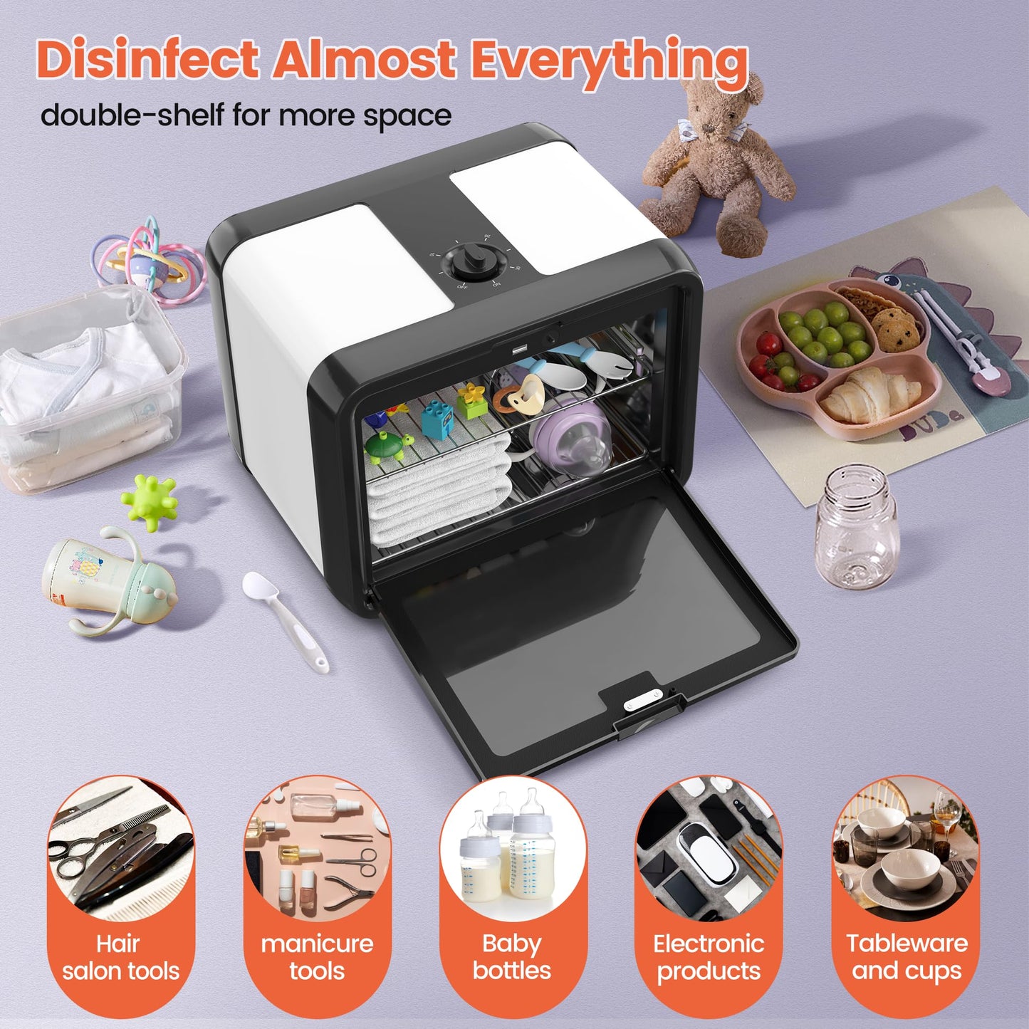 SalonDepot UV Sanitizer Cabinet Professional Disinfection Box 8L Capacity for Salon Tools, Manicure Set, Smartphones and Home Use