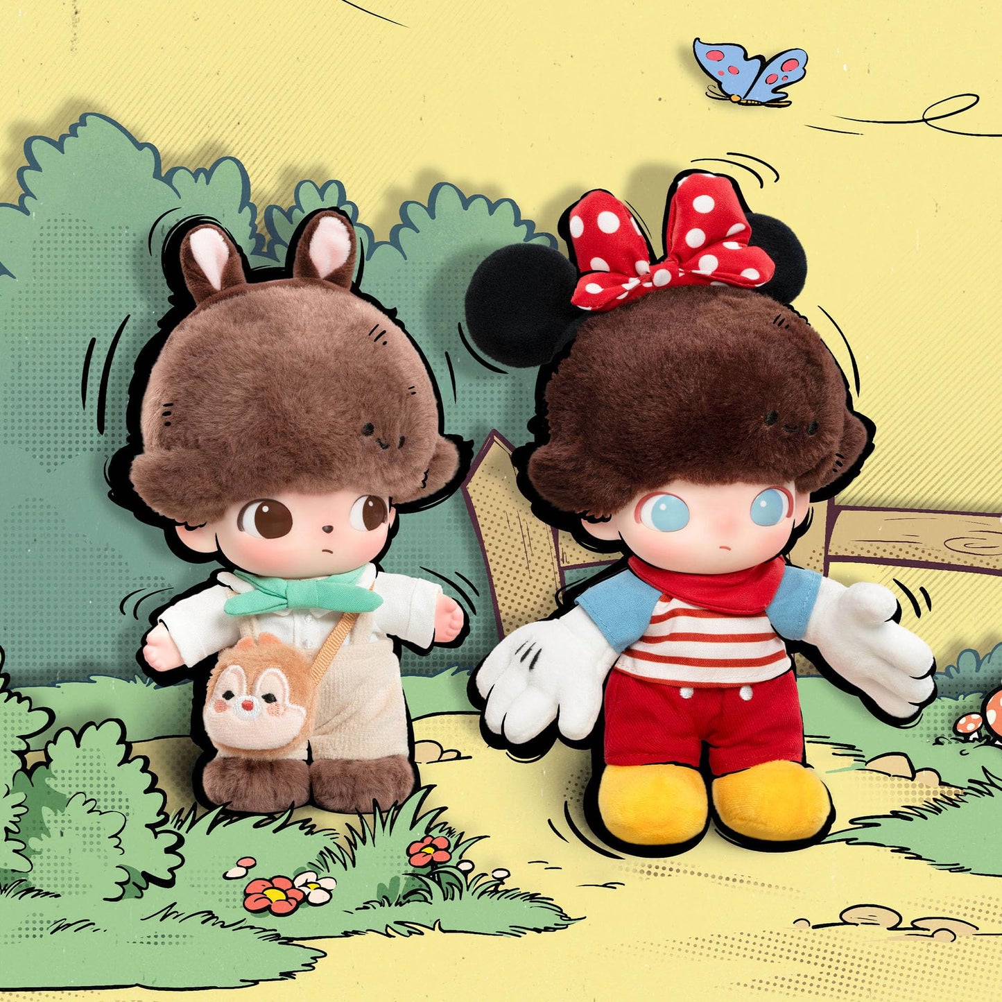 POP MART DIMOO WORLD × DISNEY Series-Vinyl Plush Keychain Blind Box, DIMOO WORLD Toys for Modern Home Decor, Collectible Toy Set for Desk Accessories, Single Box