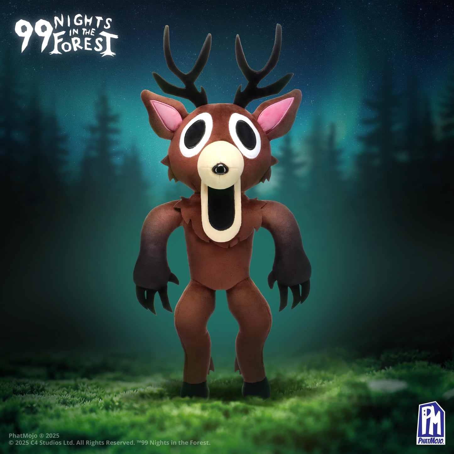 PhatMojo 99 Nights in The Forest — 12.5” Deluxe Plush — The Deer — Series 1 — Includes DLC Codes Redeemable on Roblox — Floppy Stuffed Animal Plush Toy — Officially Licensed