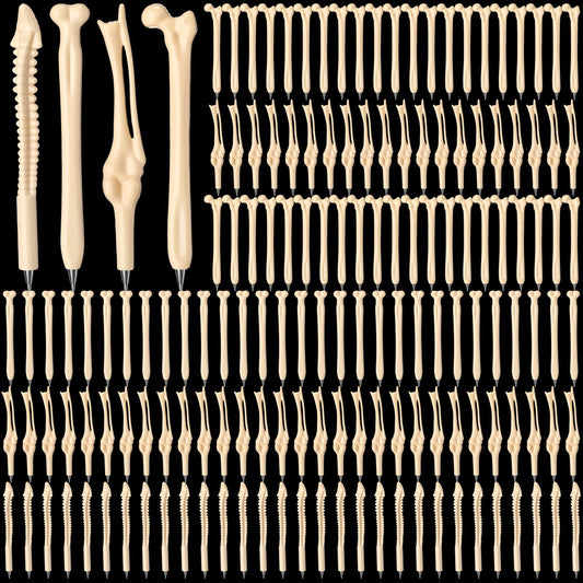 Yeaqee 200 Pieces Black Ink Bone Shape Ballpoint Pens Funny Novelty Bone Ballpoint Pens Doctor Gifts for Men Doctor Nurse Party Crazy Student Gift Halloween Thanksgiving Supplies