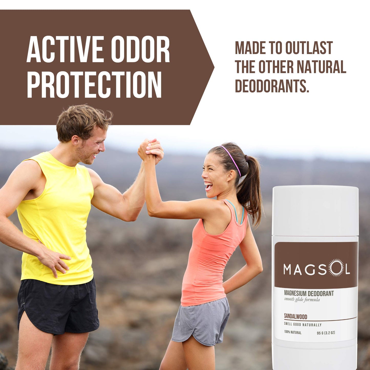 Natural Deodorant for Men - Aluminum Free Deodorant for Men, 4 Total Ingredients, 2 Pack (Sandalwood & Hunter)