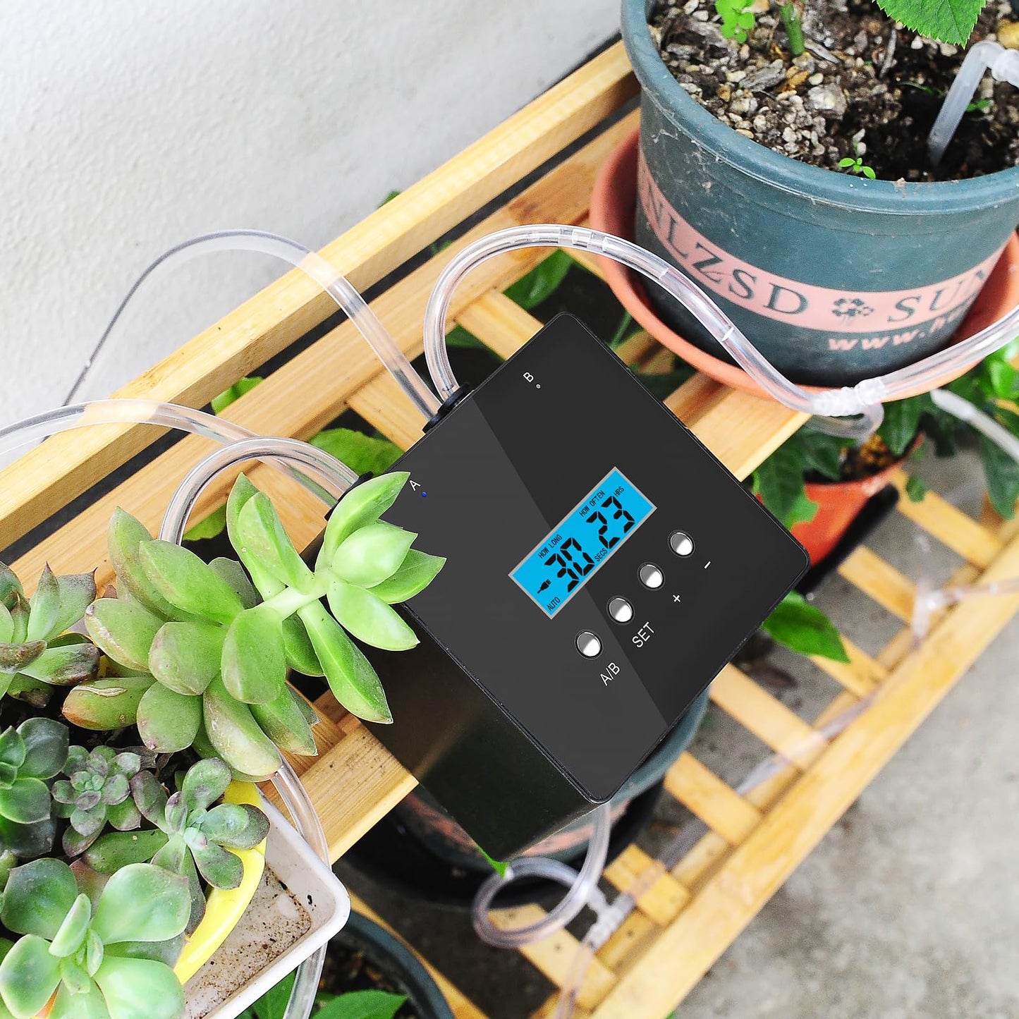 RUNWUSHENG Plant Watering Devices, 20 Potted Indoor Houseplants Support, Plant Watering Devices, Auto Drip Irrigation Kit Programmable Water Timer
