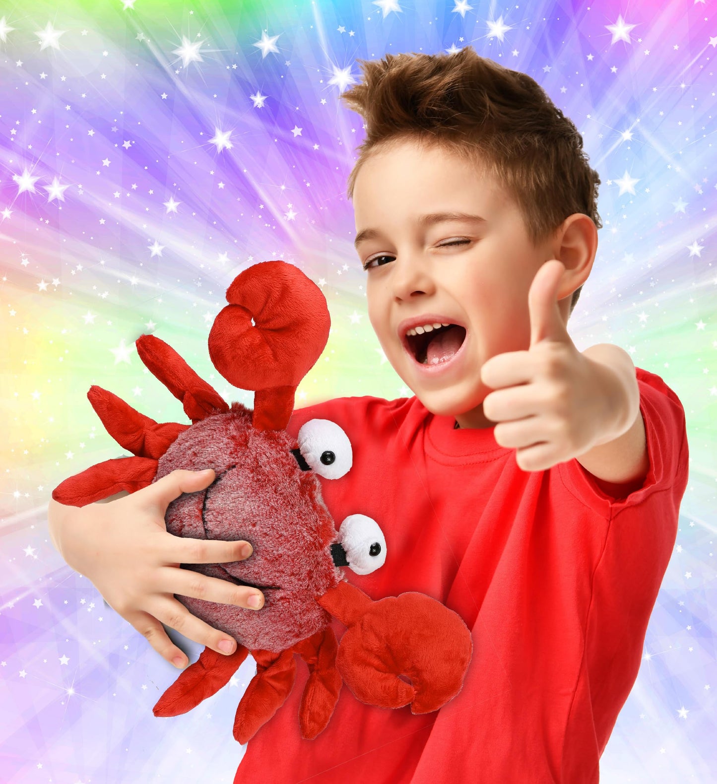 Puzzled Super Soft Red Crab Plush, 12"