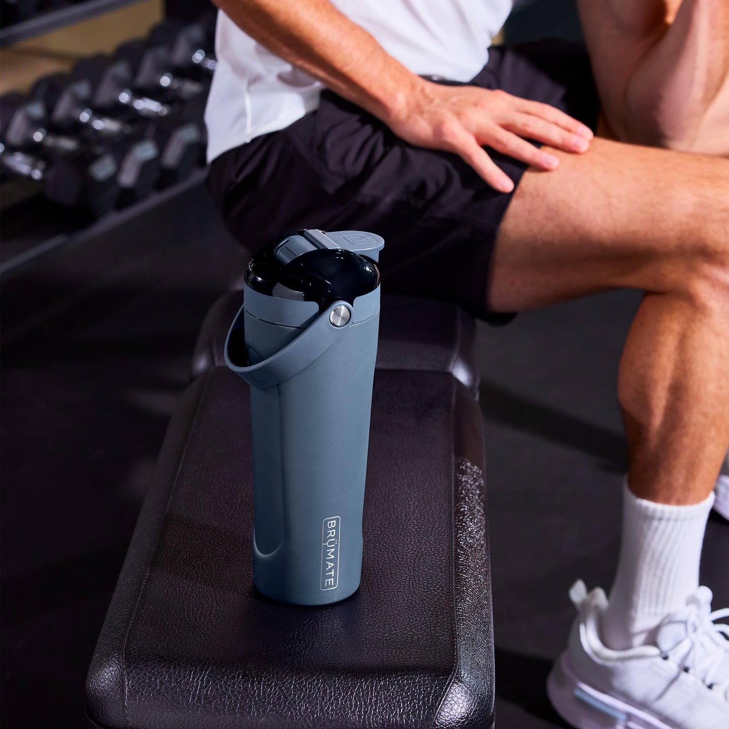 BrüMate MultiShaker Blender Shaker Bottle | 100% Leakproof Insulated Stainless Steel | Pre Workout and Protein Shaker Bottle for the Gym | 25oz (Matte Black)