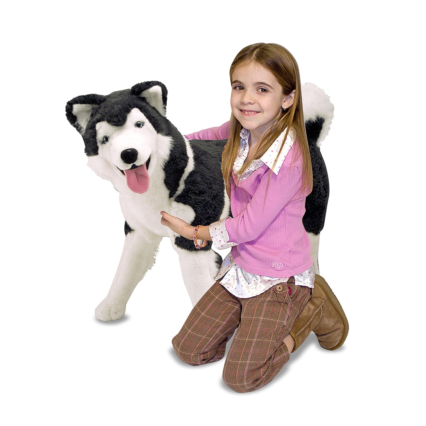Melissa & Doug Giant Siberian Husky - Lifelike Stuffed Animal Dog (Over 2 feet Tall)