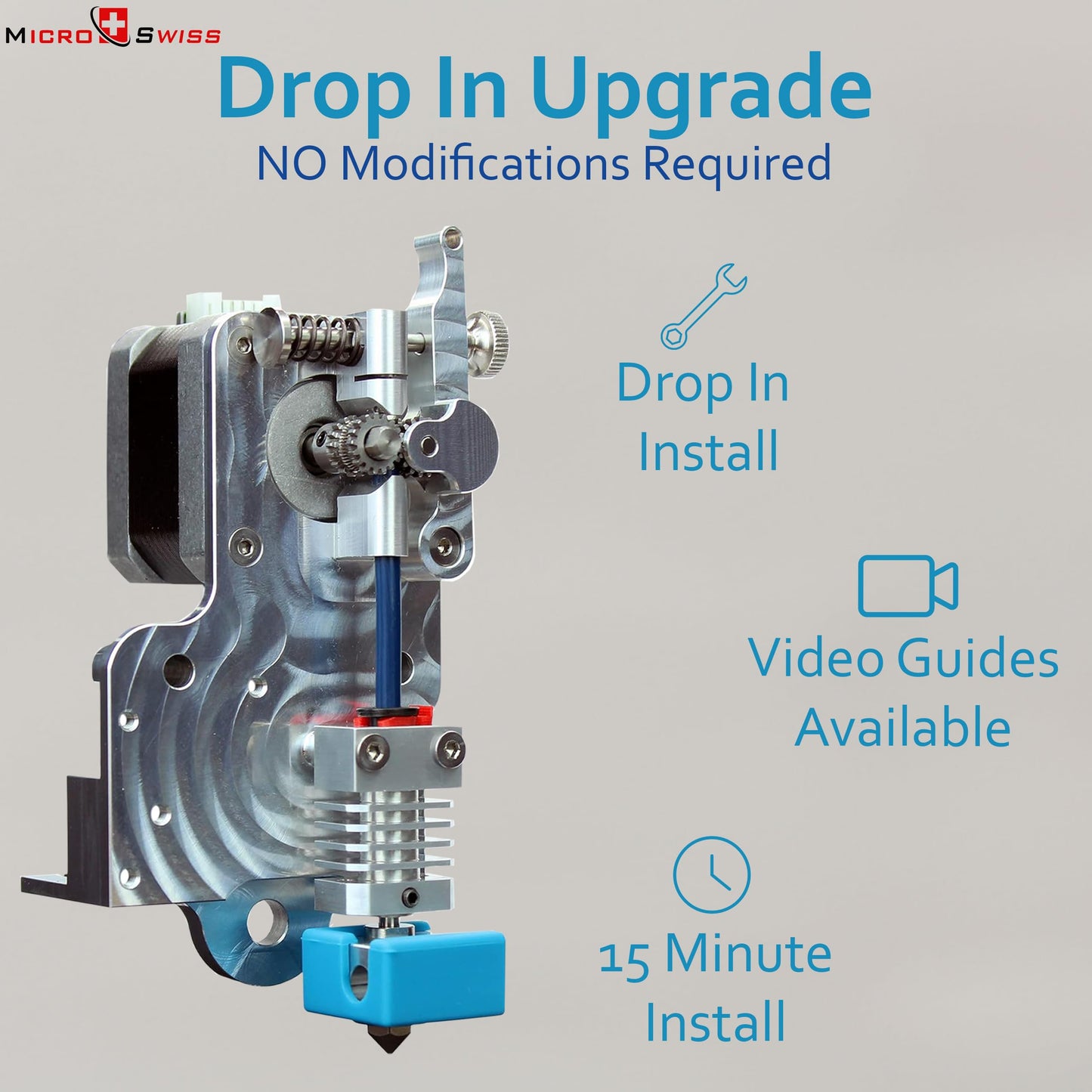 Microswiss Direct Drive Extruder for Creality CR-10 / Ender 3 Printers
