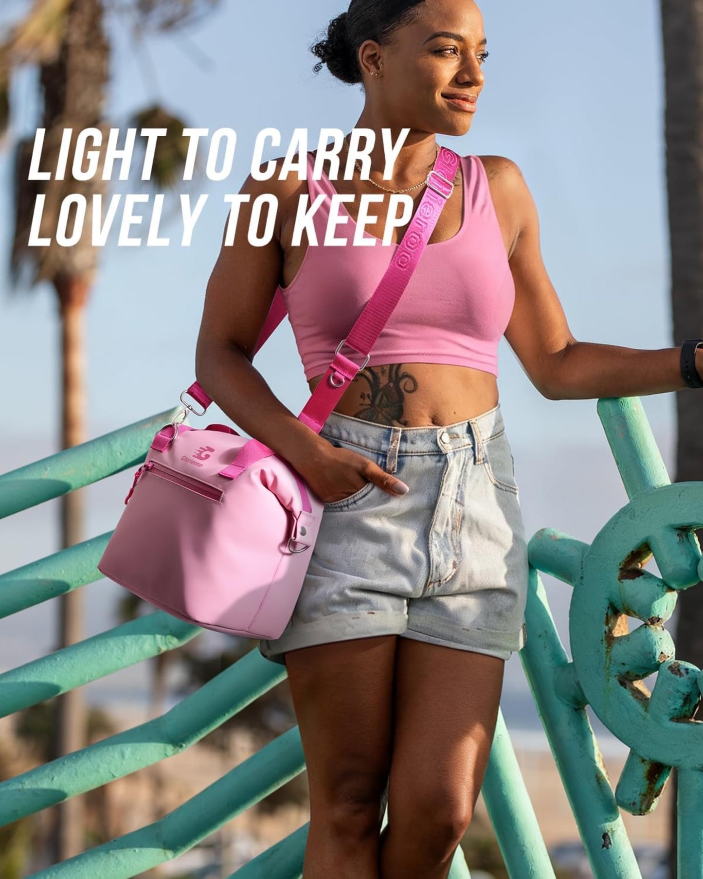 GLORIEROO Pastel Lunch Box Women | Insulated Soft Waterproof Leakproof Lunch Bag Cooler | Adjustable Strap | BPA-Free