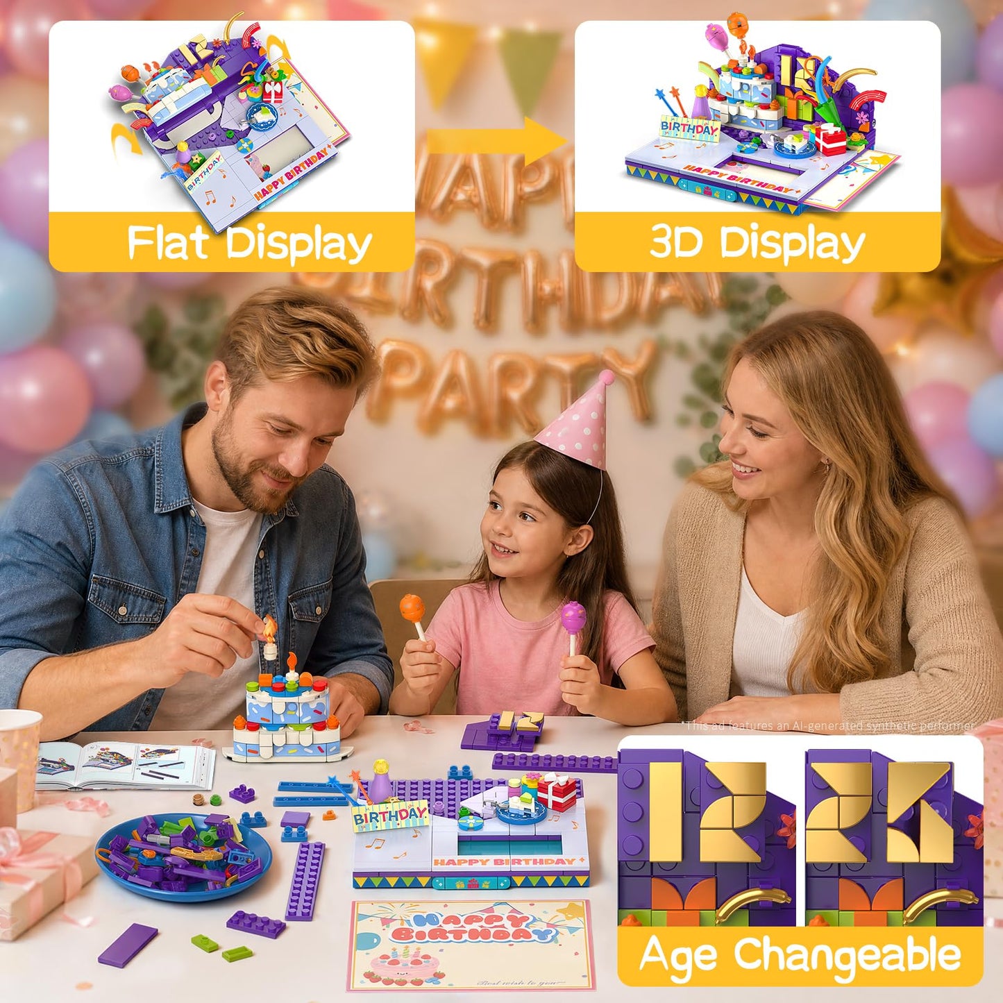 JAKI Building Block Birthday Cards 3D Birthday Cards