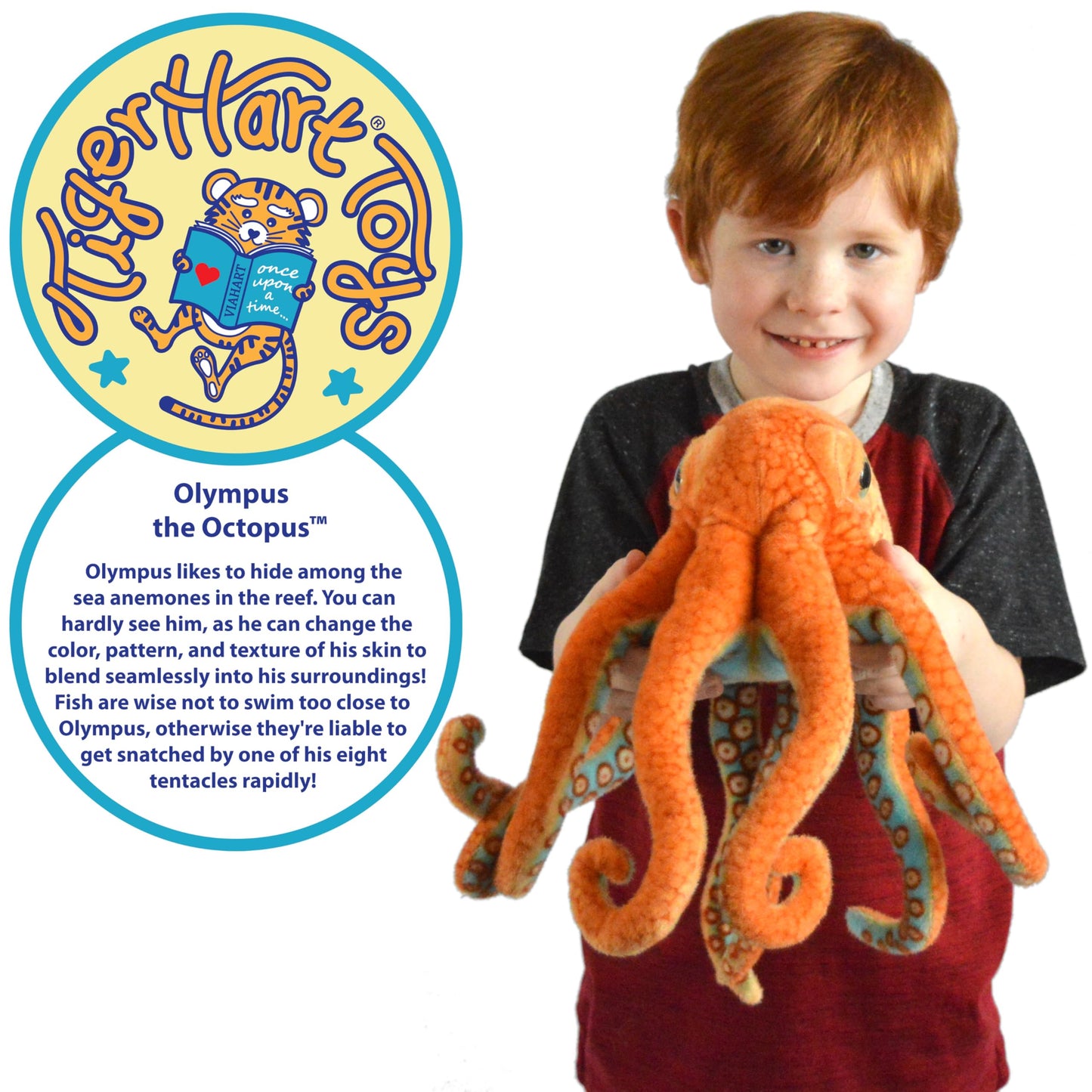Olympus The Octopus - 18 Inch Stuffed Animal Plush - by TigerHart Toys