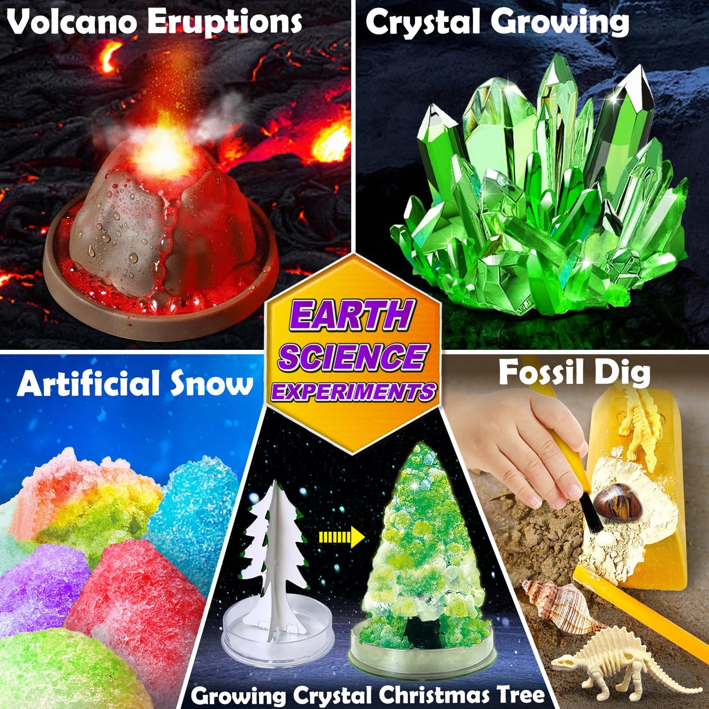 UNGLINGA - 150 Experiments Science Kit for Kids, S.T.E.M Educational Project Toys for Boys and Girls, Birthday Gift Ideas, Volcano, Chemistry Lab Tools