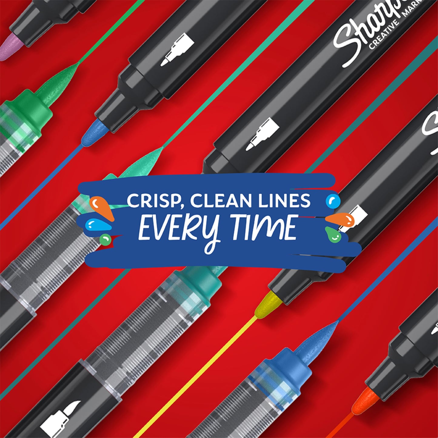 Sharpie Creative Markers, Water-Based Acrylic Markers, Brush Tip & Bullet Tip, Assorted Colours, 24 Count