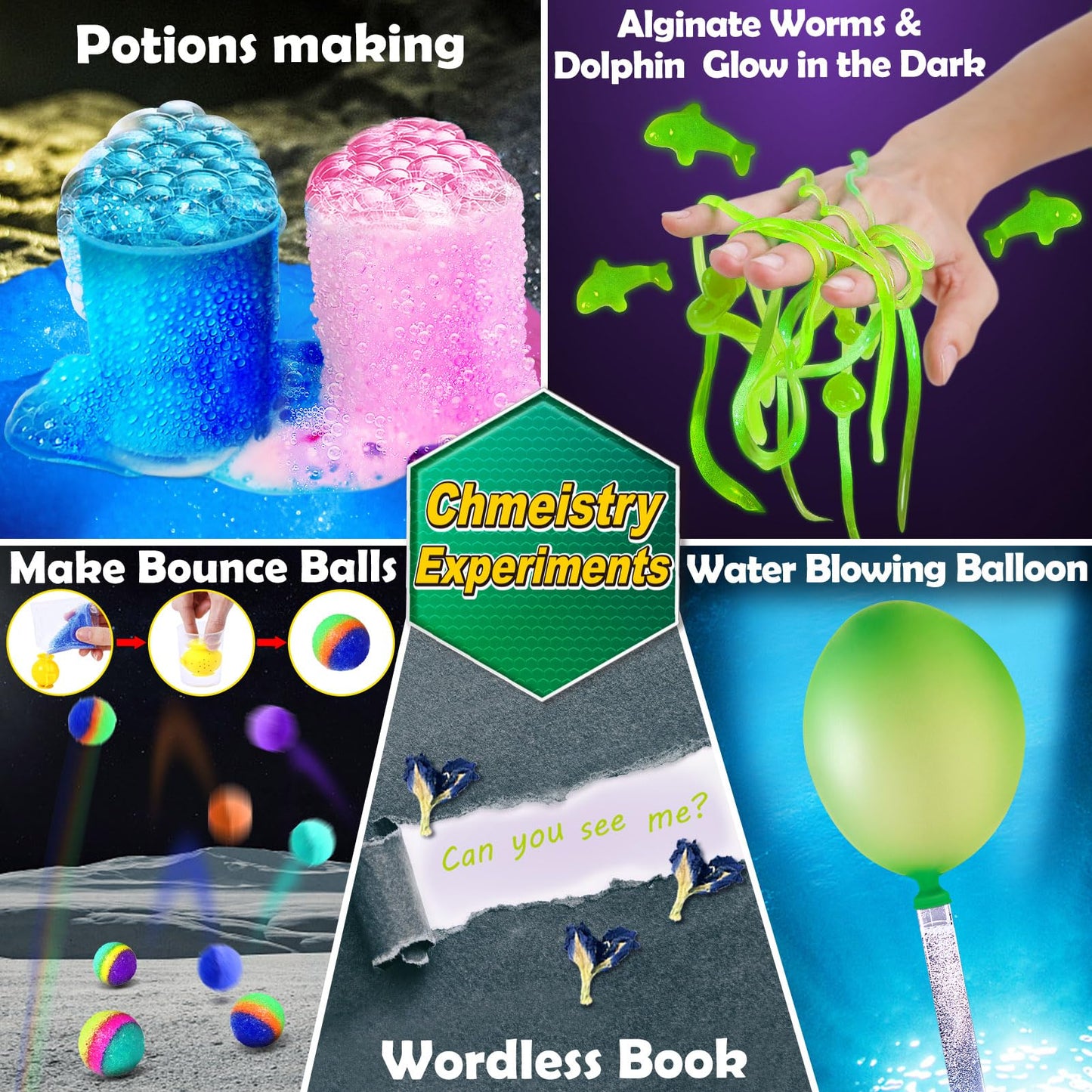 UNGLINGA - 150 Experiments Science Kit for Kids, S.T.E.M Educational Project Toys for Boys and Girls, Birthday Gift Ideas, Volcano, Chemistry Lab Tools