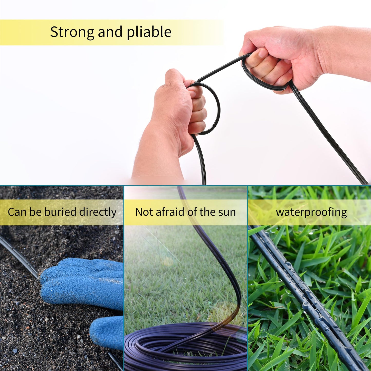 Lucky TL 14/2 Low Voltage Landscape Wire 100 Feet, 14 Gauge 2 Conductor, Outdoor Waterproof, Direct Buried Landscape Lighting Wire, Pure Copper Making (100FT)