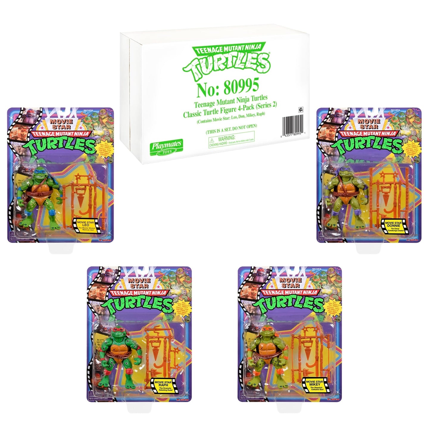 Teenage Mutant Ninja Turtles Micro Mutant TMNT Classic Movie Star Soft Bundle