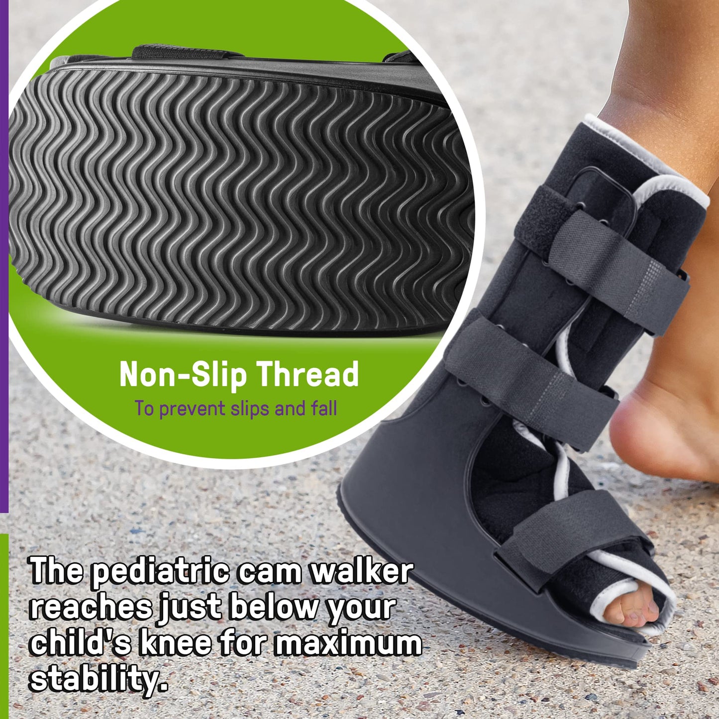 MARS WELLNESS Pediatric Walking Boot For Kids - Sprained Ankle Pediatric Ankle Brace - Kids Walking Boot - XL - Fits Children Ages 6.5-8 Years Old