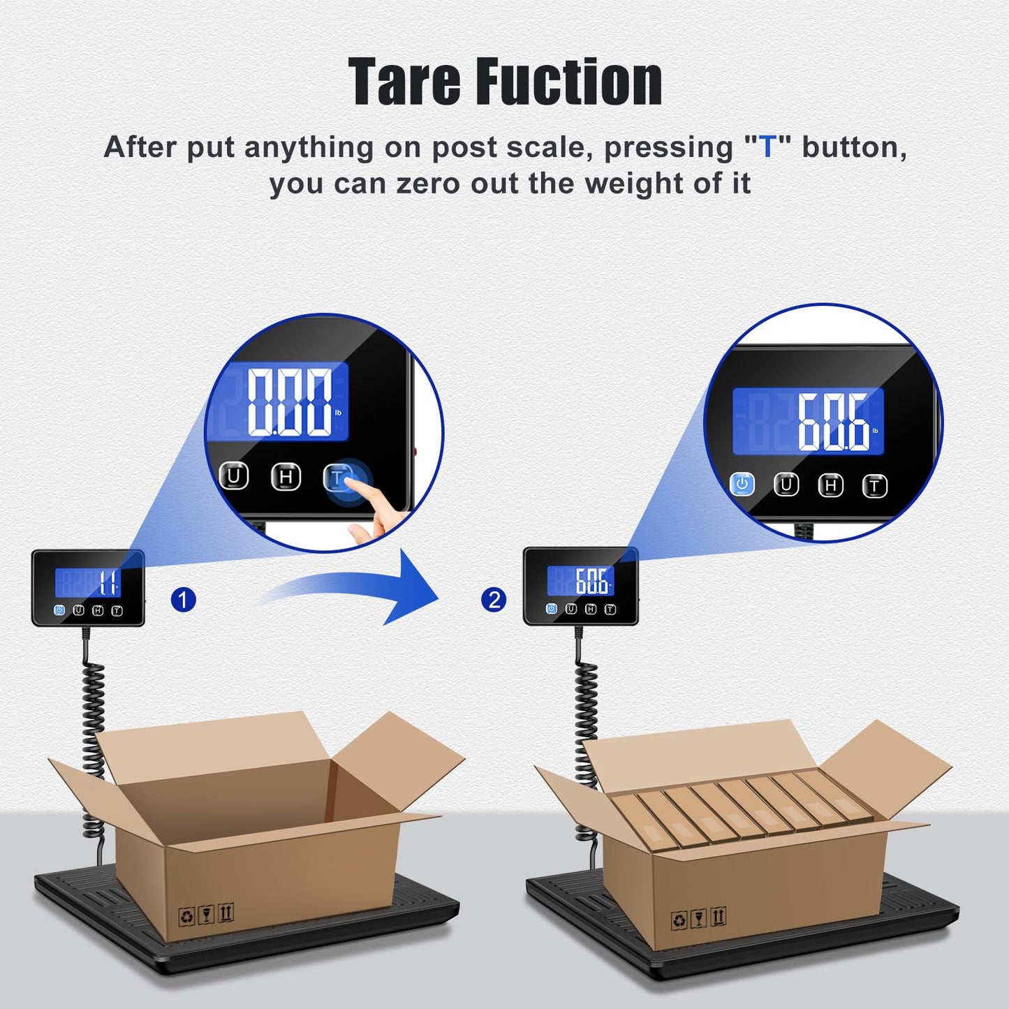 KUAIVO Shipping Scale, 660lbs Heavy Duty Digital Luggage Scale for Packages, 0.35oz High Accurate Postage Scale for Small Business, Warehouse, Home Use, Battery & Charging Cable Include