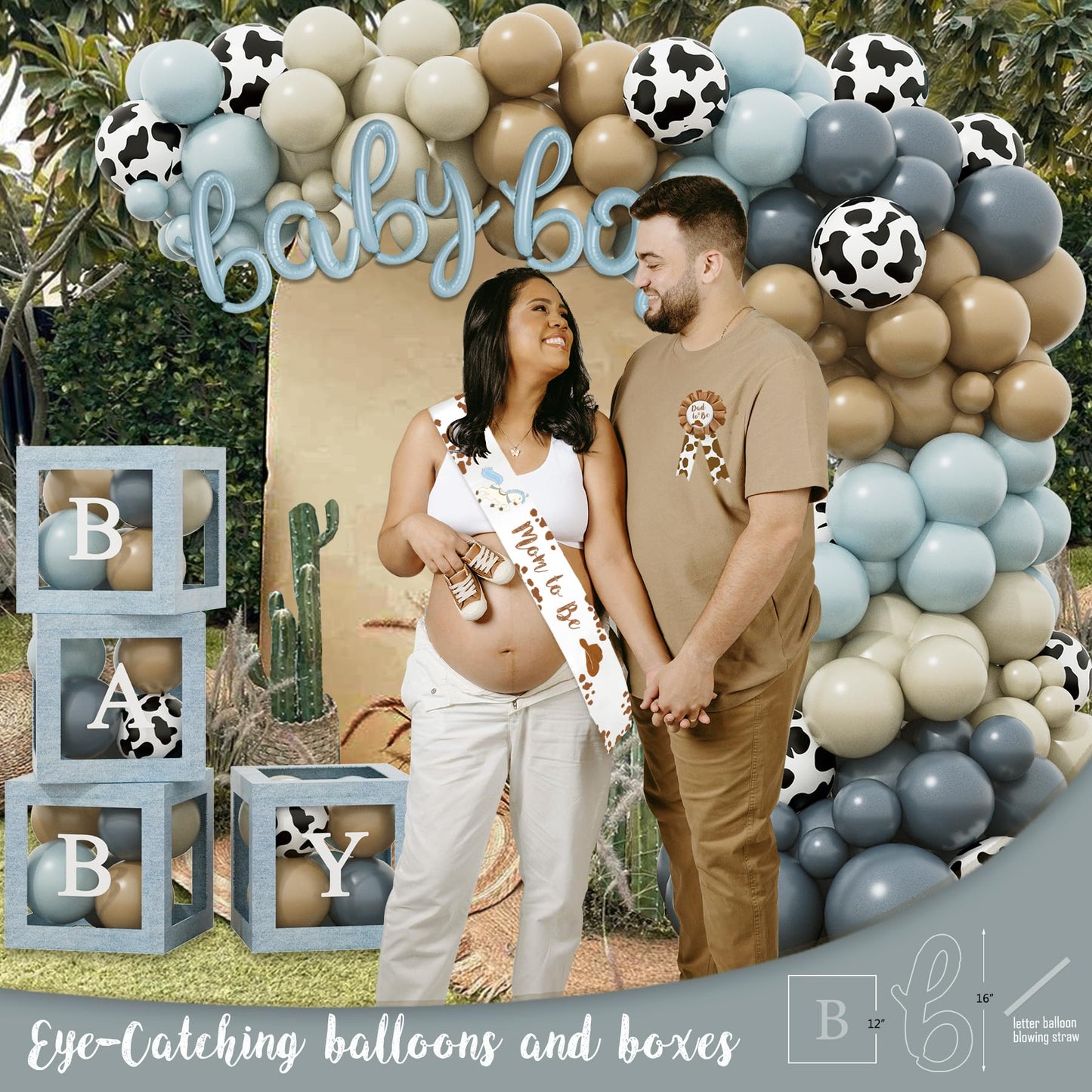 YJDFWAUT Cowboy Baby Shower Decorations Party Supplies for Boy, A Little Cowboy is on the Way Decorations, Western Baby Shower Decor, Cowboy Rodeo Baby Shower