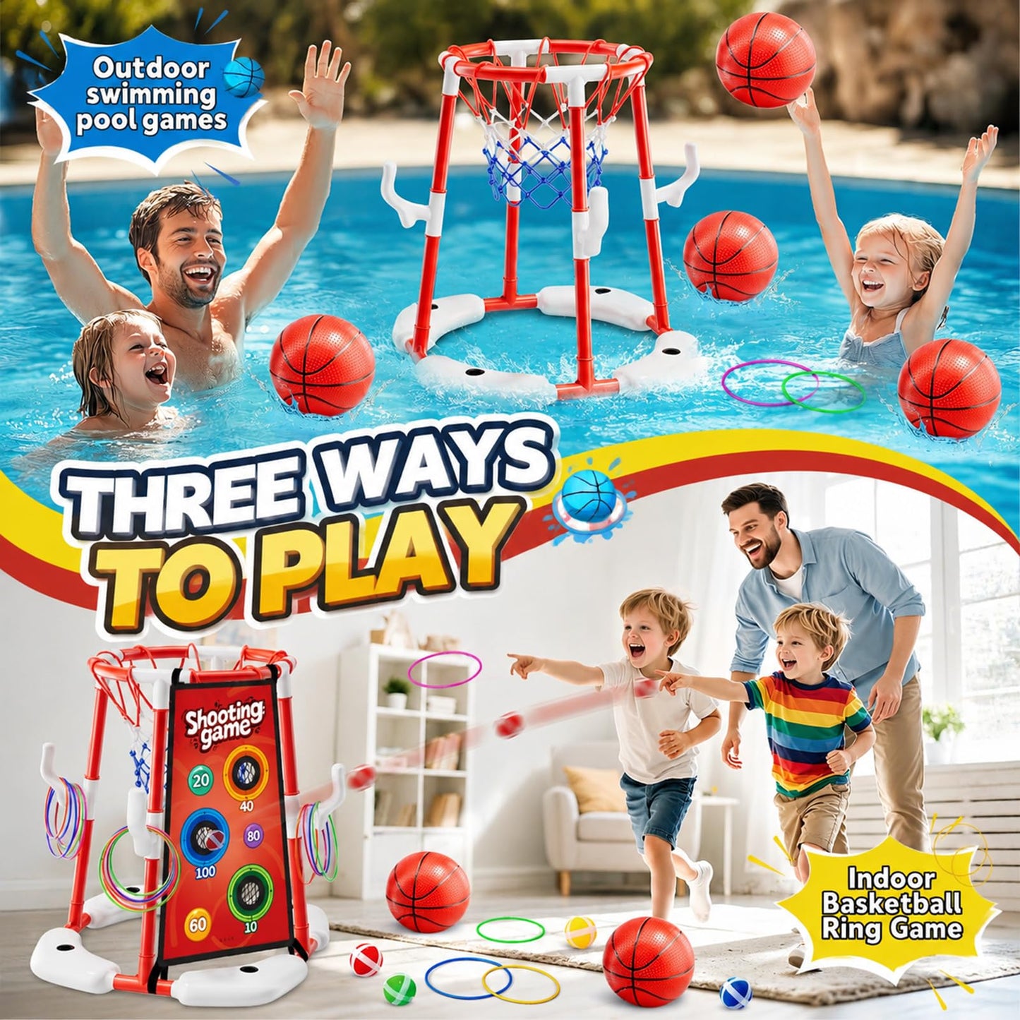 Water Basketball Hoop (red)