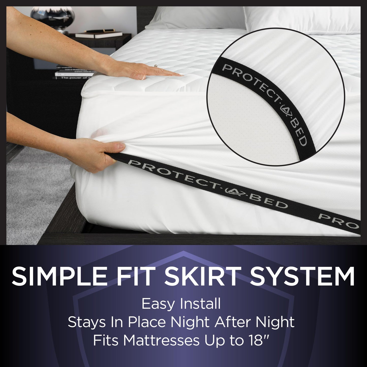 Protect-A-Bed Essential Mattress Pad King, 100% Waterproof, Dust Mite Barrier Mattress Pad, Breathable & Quiet, Antimicrobial, Fits 11"-18" Mattresses