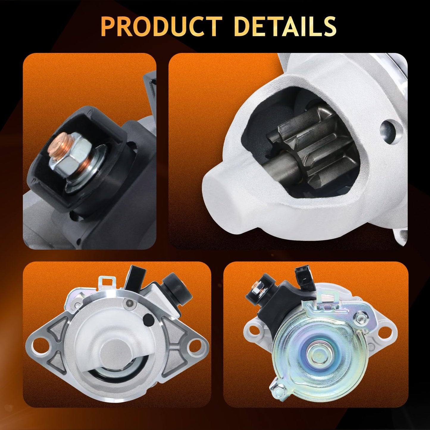 2006-2012 Honda Accord Starter 2.4, Civic 2006-2011, CR-V Element 2007-2011, Acura TSX 2006-2014 2.4L, CSX 2006-2008 2.0L,17960N 31200-RAA-A61 31200-RRA-A51 31200R40A01 31200R41L01