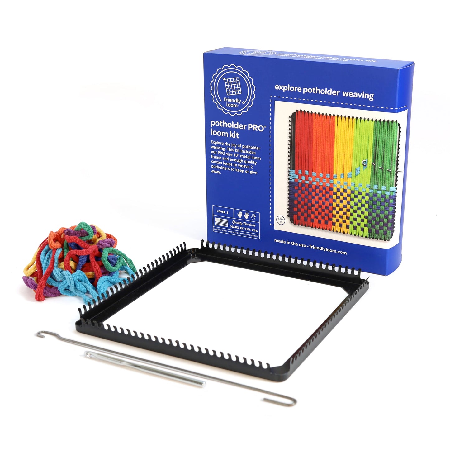 Harrisville Designs 10" Potholder (PRO Size) Loom Kit, Makes 2 Potholders