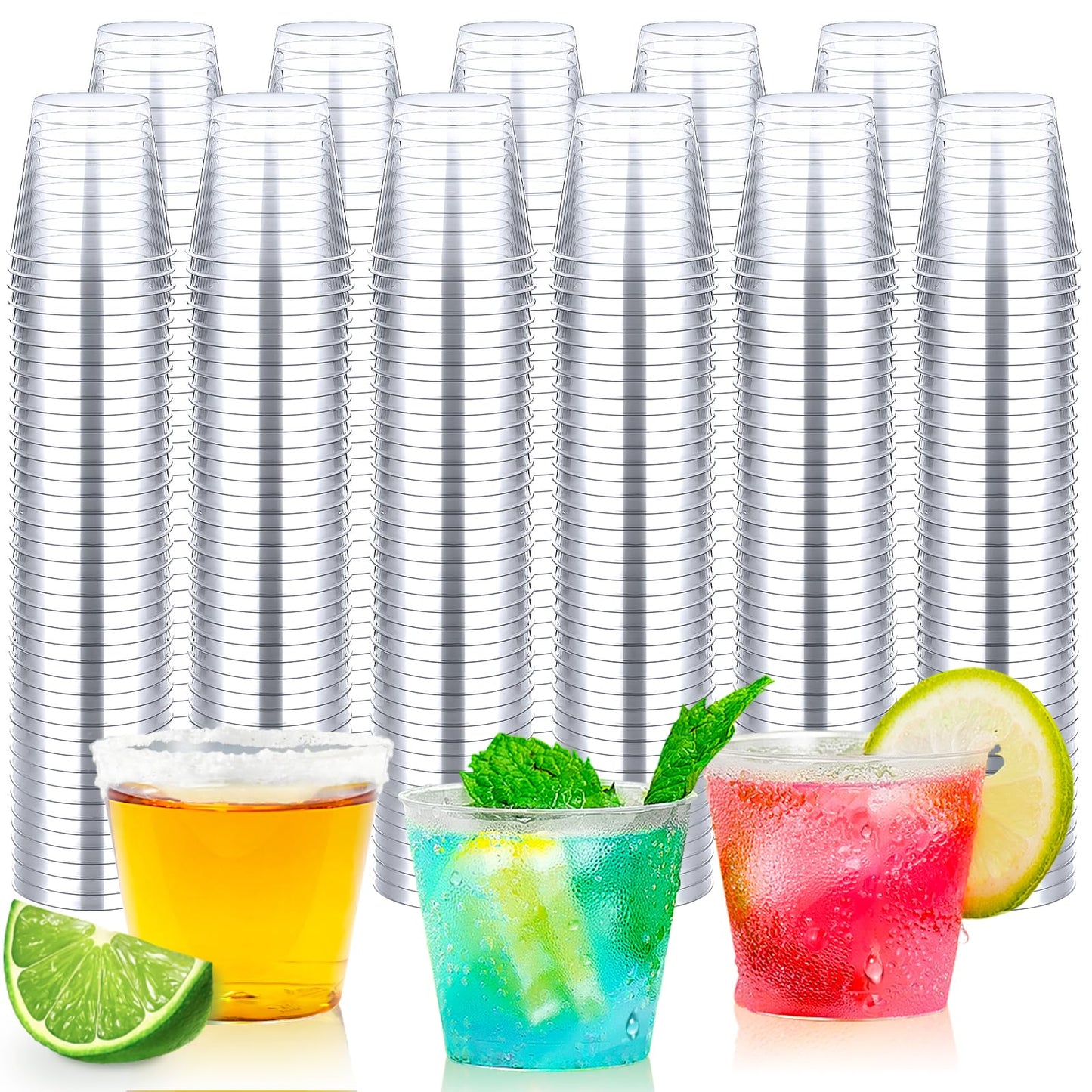 Byvivace 1000Count 1OZ Clear Hard Plastic Shot Cups - Mini Shot Glasses for Tequila, Whiskey, Vodka & Liquor, 1Oz Small Cup for Sauces & Dips, Perfect for Parties