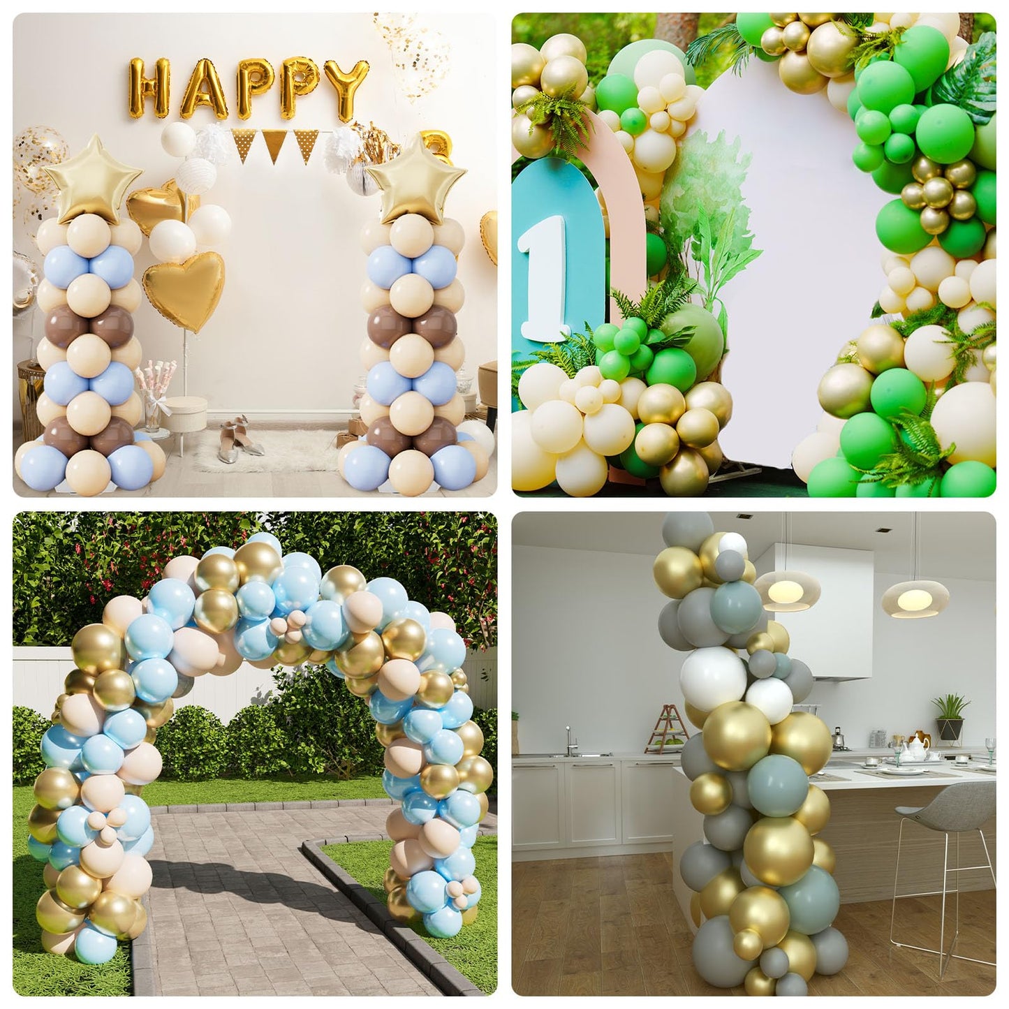 rubfac 2-in-1 Balloon Arch Kit, 7.2ft Balloon Arch Stand with Electric Pump Adjustable Balloon Arch Frame with Water Fillable Base for Wedding Birthday Baby Shower Party Decorations